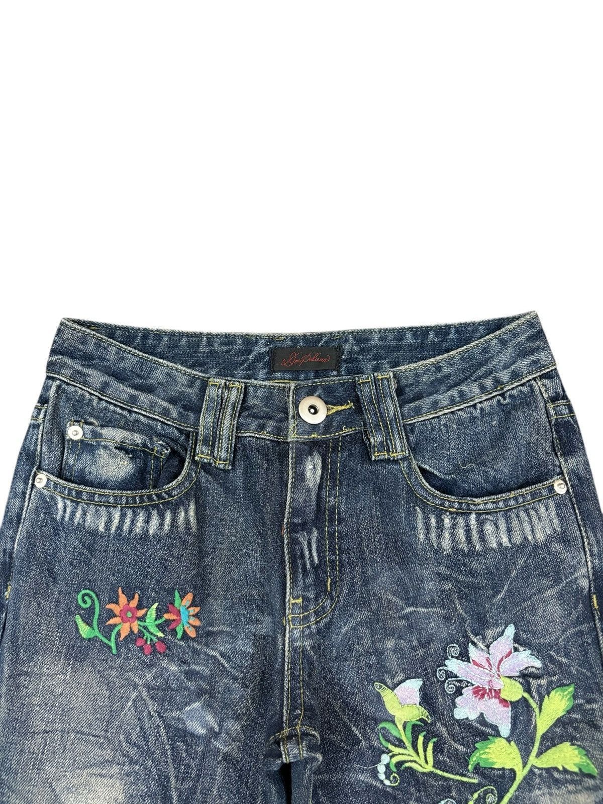 Japanese Brand Vintage Japanese Brand Mud Wash Embroidered Flare Jeans Size 26" / US 2 / IT 38 - 4 Thumbnail