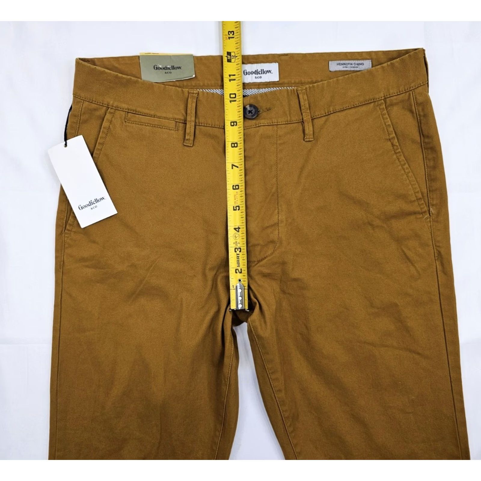 Vintage GODFELLOW & CO Skinny Fit Chino Pants Men 32x32 Mustard Brown NWT Slim Hip & Thigh Flat Front Casual Everyday Size US 32 / EU 48 - 4 Thumbnail