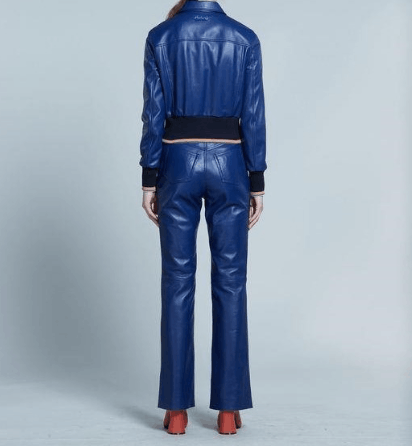 Marni o1srvl11e0624 Leather Jacket in Blue Size M / US 6-8 / IT 42-44 - 2 Thumbnail