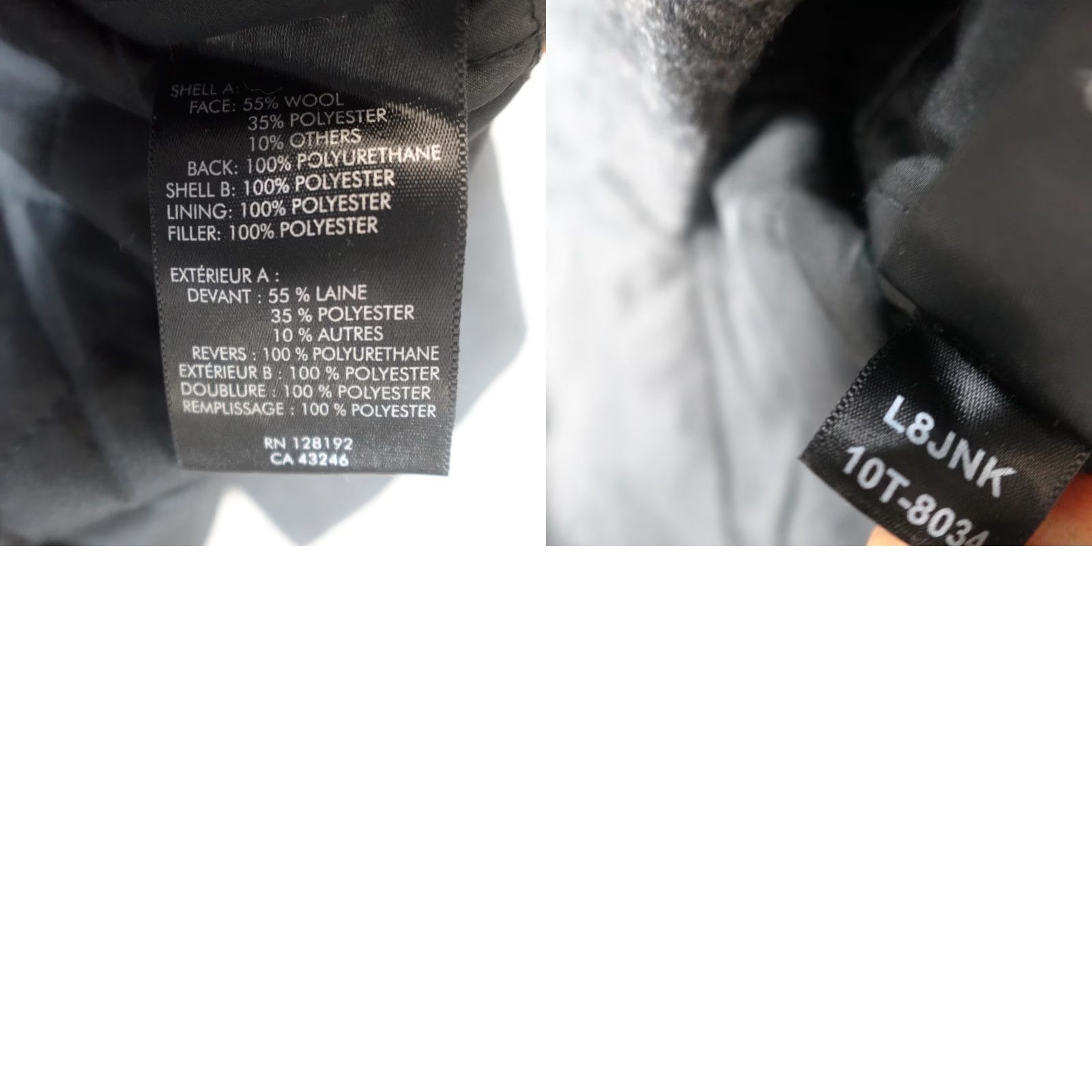 Tumi Tumi Jacket 2XL Gray Charcoal Wool Blend Peacoat Double Breasted Mens Jacket Regular Winter Fall Spring Suit Casual Travel Size 48R - 10 Thumbnail