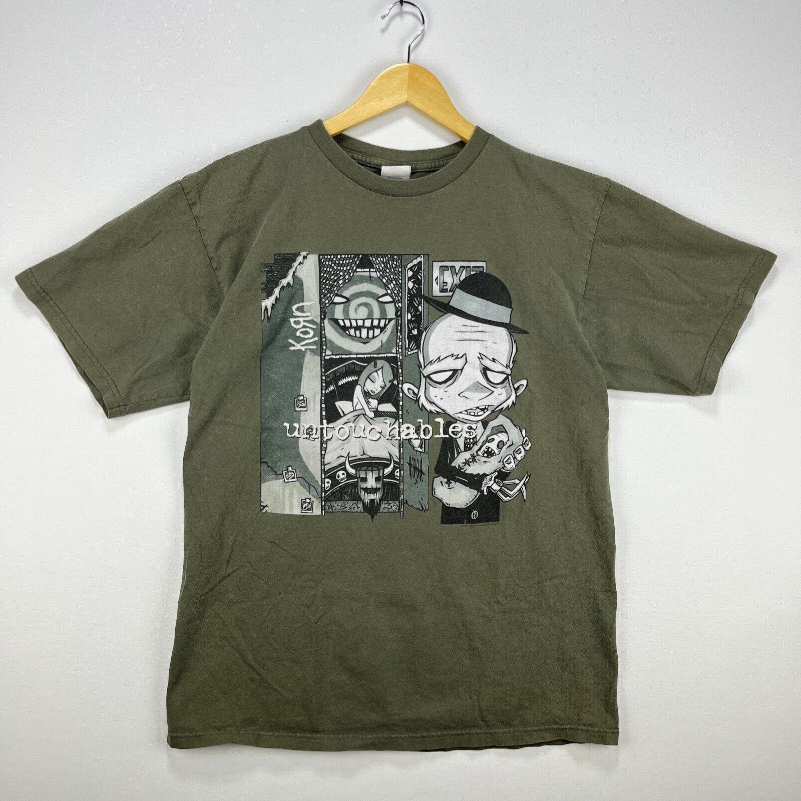 image of Vintage Korn Untouchables 2002 Tour T Shirt XL in Green, Men's