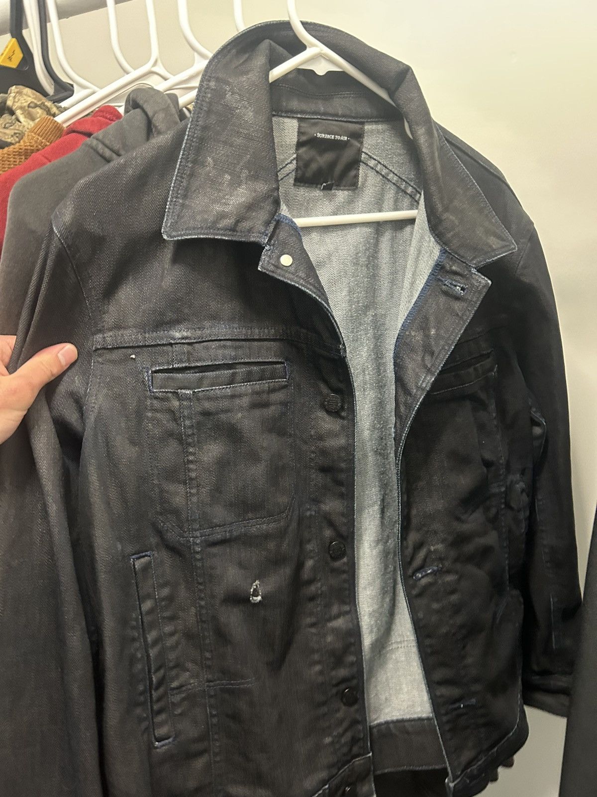 Surface To Air Surface to air denim wax jacket black Size US L / EU 52-54 / 3 - 3 Thumbnail