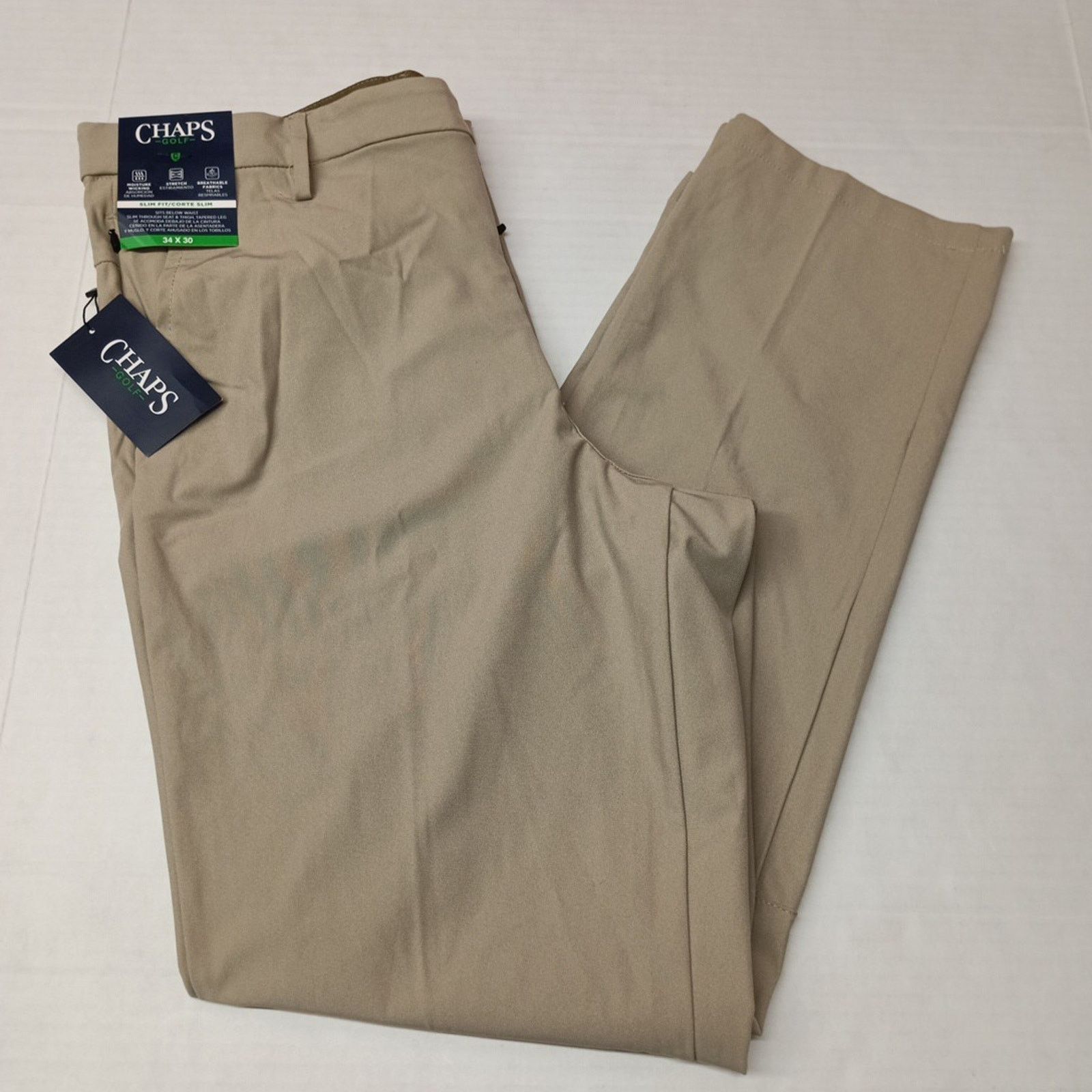 Chaps Chaps Golf Performance Slim Fit Pants Men's 34x30 Beige Size US 34 / EU 50 - 1 Thumbnail