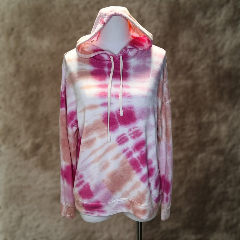 Sundry Sundry Hoodie Womens Size 2 Pink White Tie Dye Pullover Sweatshirt Made USA Cozy Pullover Hooded Long Sleeve Tie Dye Sweatshirt Women's 2 XS-Plus? Size XS / US 0-2 / IT 36-38 - 1 Thumbnail
