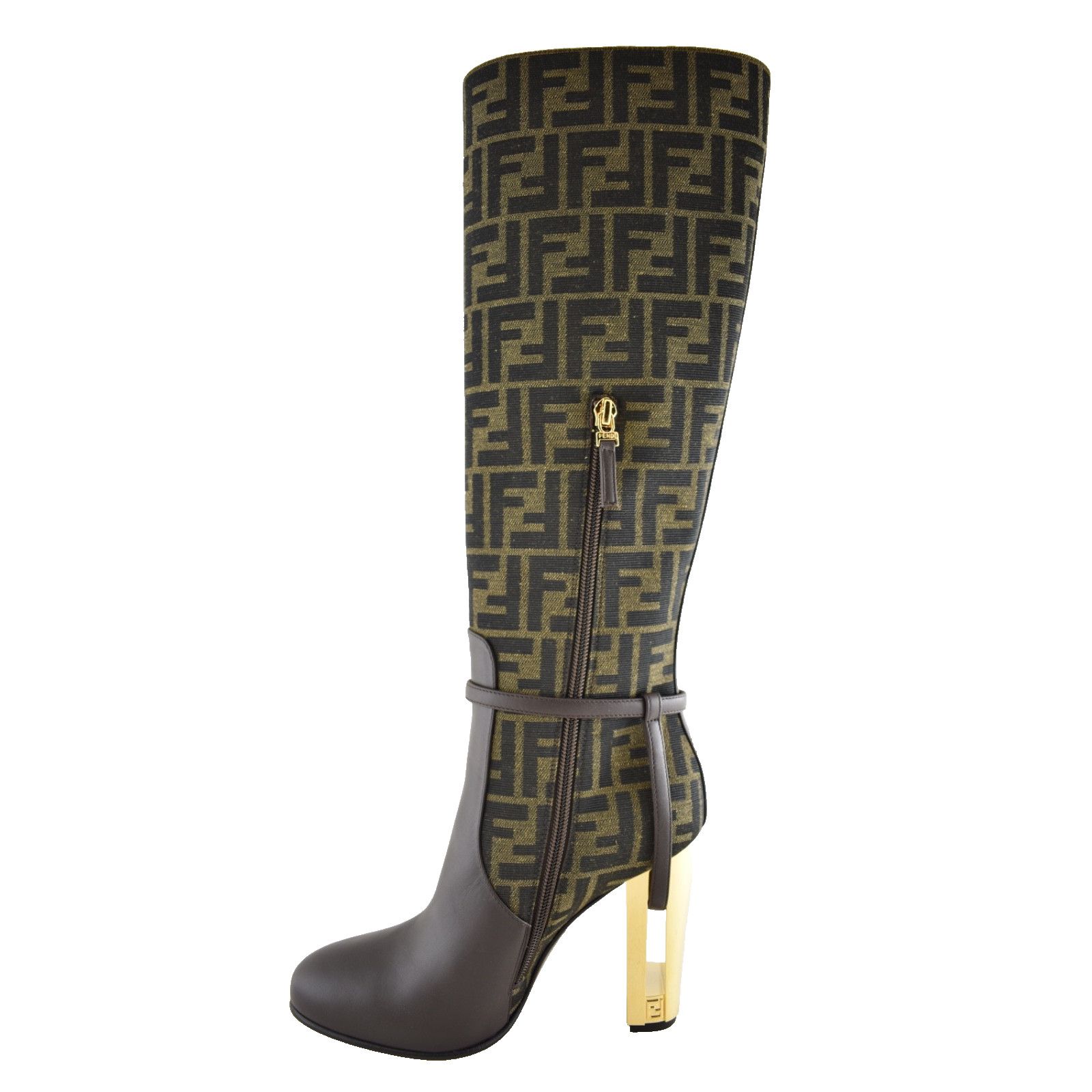 Fendi Fendi 105mm Traced Brown Leather Monogram FF Logo Size US 7 / IT 37 - 12 Thumbnail