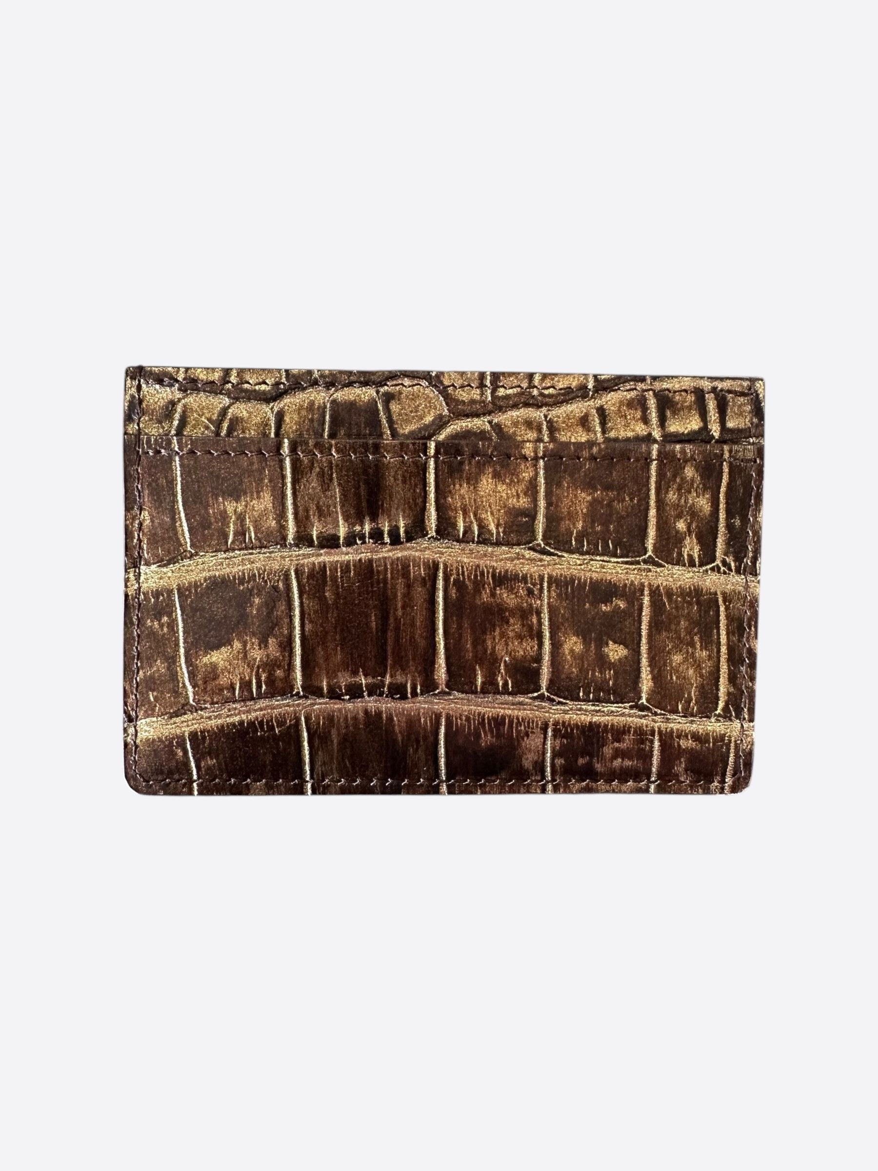 Louis Vuitton Louis Vuitton Brown & Gold Crocodile Cardholder Size ONE SIZE - 2 Thumbnail