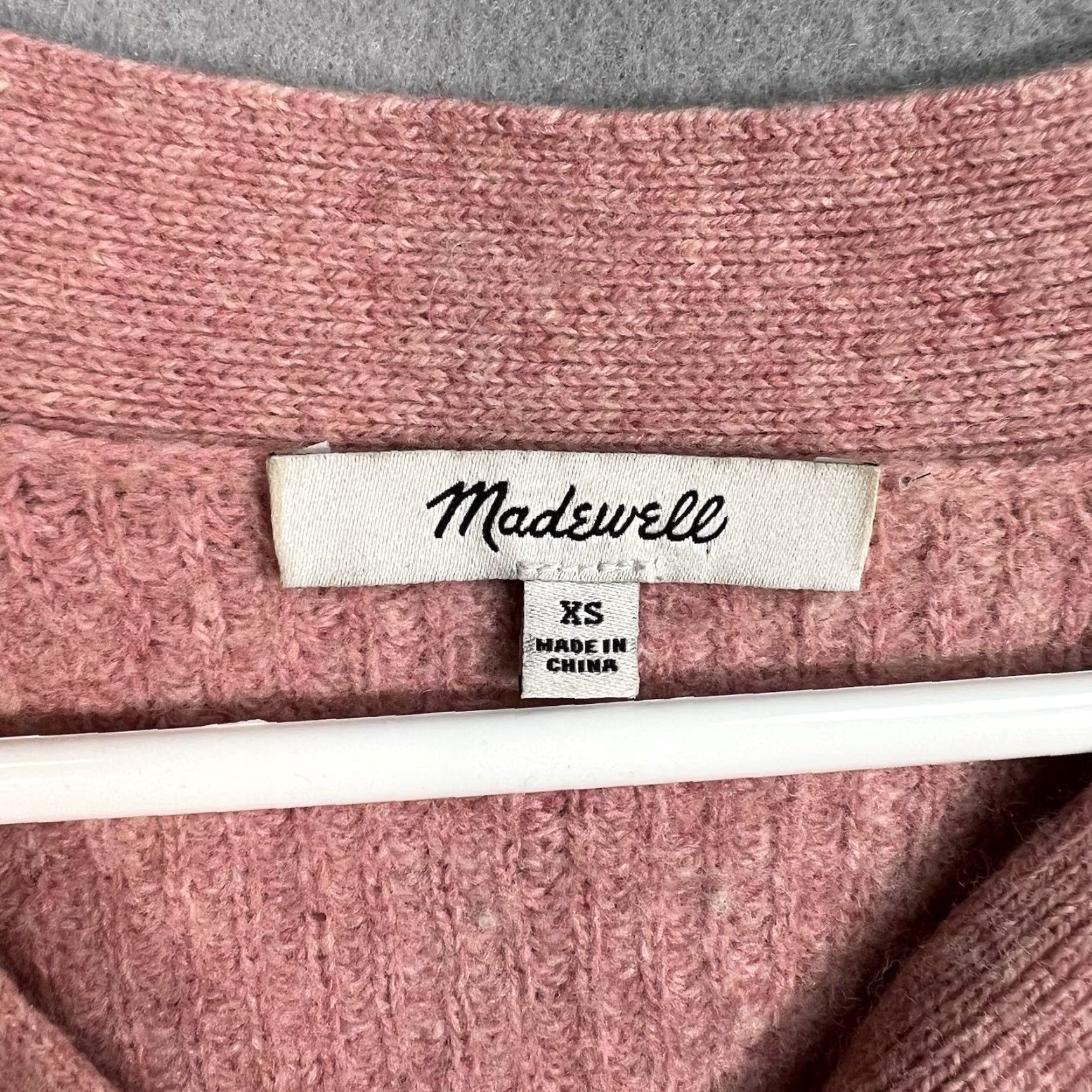 Madewell VINTAGE Madewell Merino Wool Blend Knit Sweater Womens XS Pink V Neck Pullover Size XS / US 0-2 / IT 36-38 - 5 Thumbnail