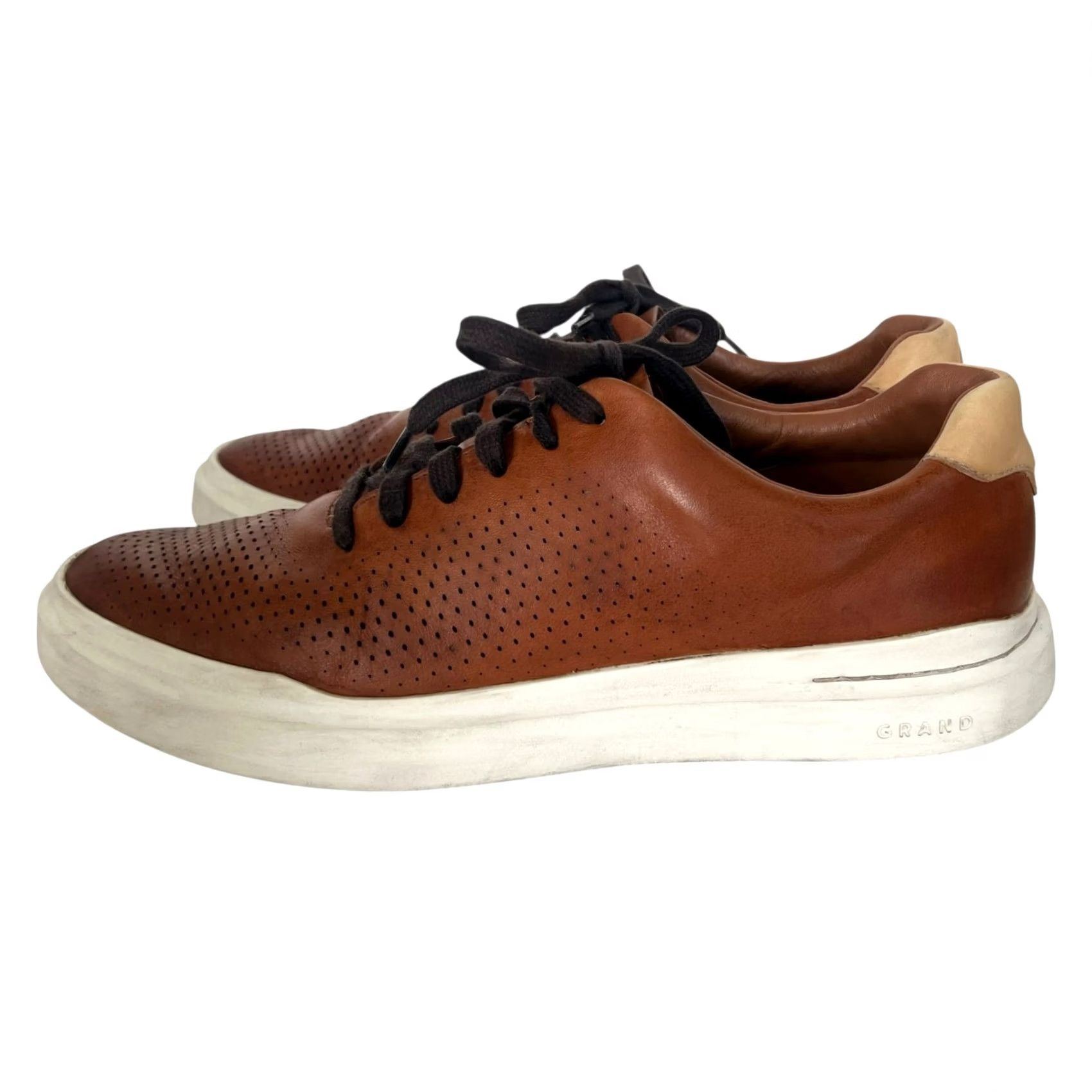 Cole Haan Cole Haan Grand Pro Rally Laser Cut Leather Tan Brown Sneakers 10.5 Men Leather Sneakers Casual Mens Shoes C31218 Size US 11 / EU 44 - 6 Thumbnail