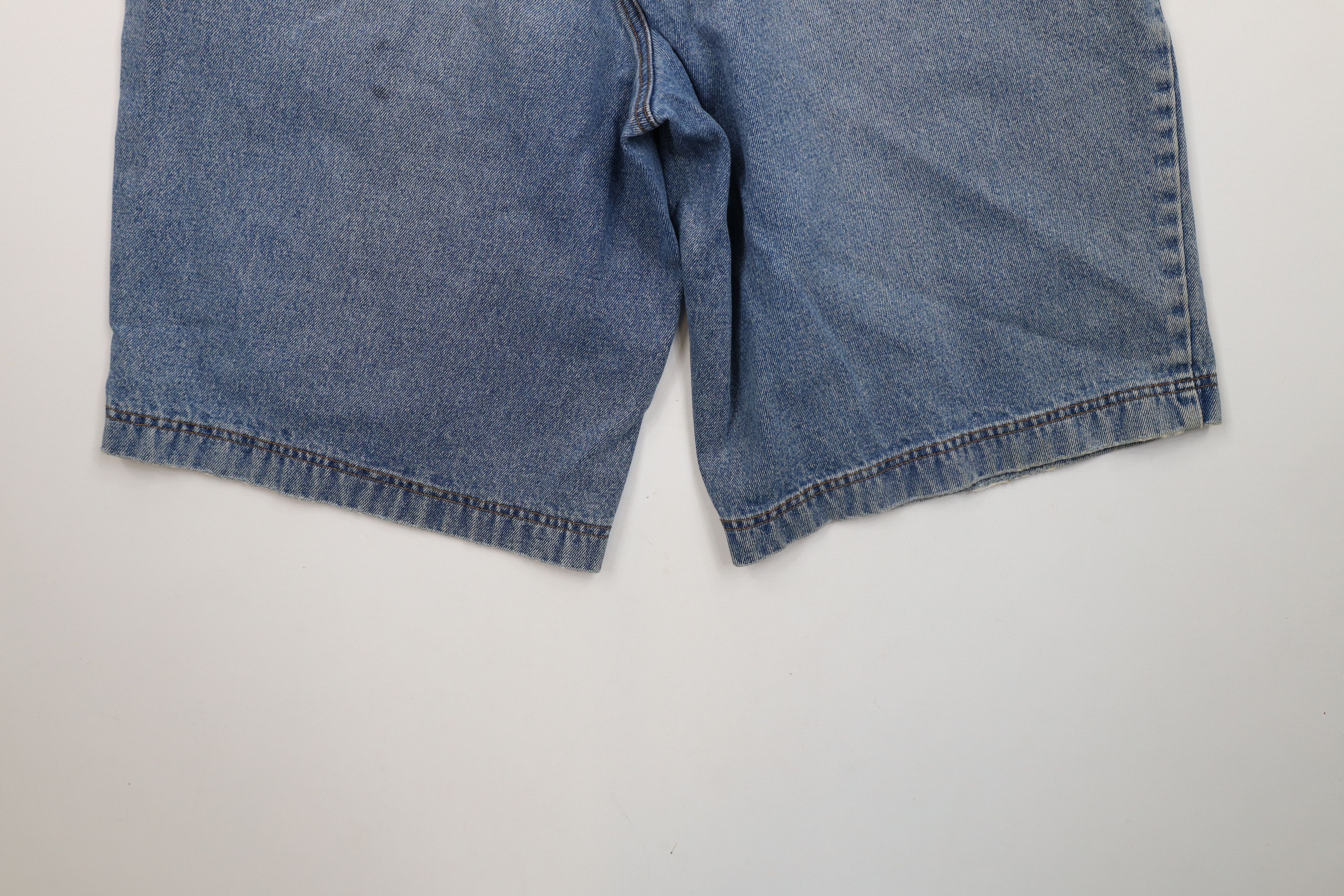 Fila × Vintage Vintage 90s Fila Spell Out Baggy Fit Denim Jean Shorts Jorts Size US 32 / EU 48 - 14 Thumbnail