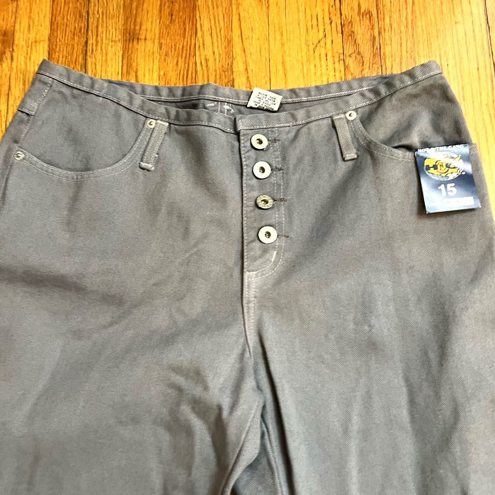 NANGA VINTAGE Hot & The Gang Jeans Womens 15 Flare Gray Button Front Pants Womens 15 Flare Gray Jeans 32x32 Size 36" / US 14 / IT 50 - 2 Thumbnail