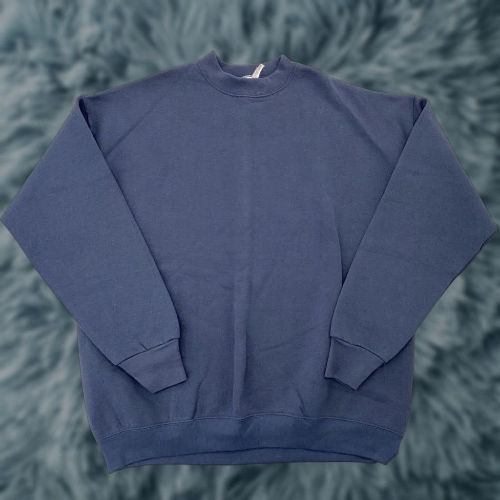 Fruit Of The Loom VINTAGE Fruit Of The Loom Sweatshirt Adult Extra Large Blue Blank Pullover Mens Size US XL / EU 56 / 4 - 1 Thumbnail