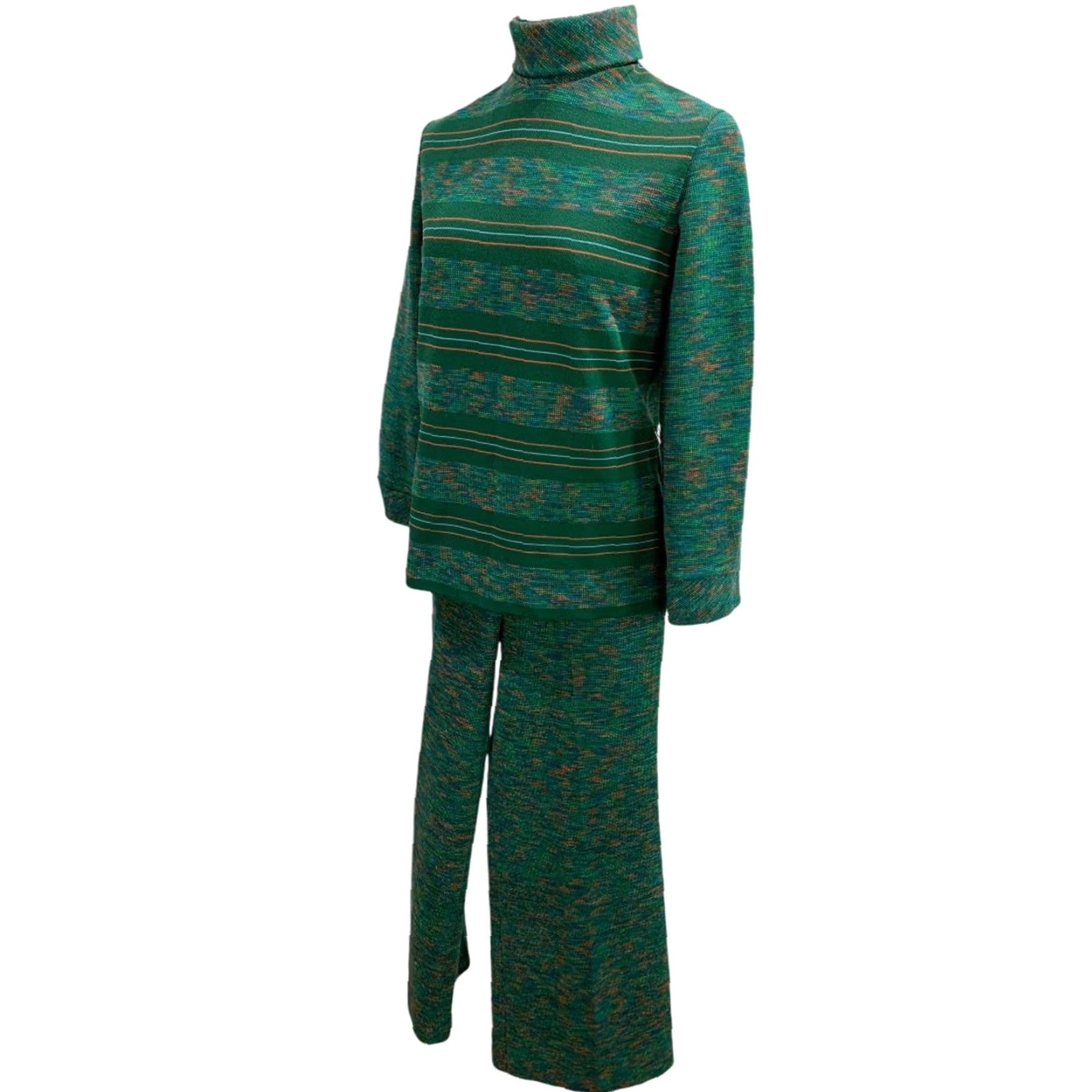 Vintage VINTAGE Large Zio Designed by Youngja Womens Outfit Shirt Pants 1970s Green L Womens Outfit/Set Mens? Size L / US 10 / IT 46 - 3 Thumbnail