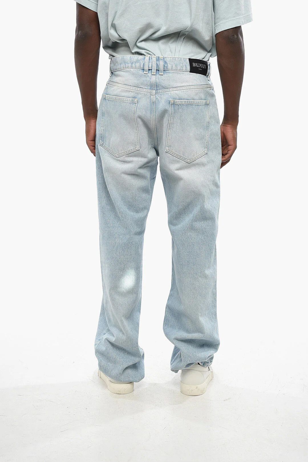 Balmain og1mm0326 Loose-Fit Jeans in Blue Size US 30 / EU 46 - 2 Thumbnail