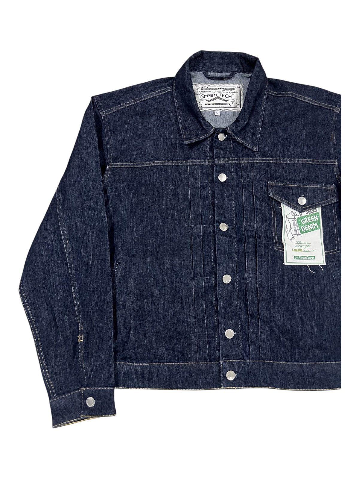Japanese Brand WWII Model Type-1 Pleated Kaihara Fabric Denim Jacket Size US L / EU 52-54 / 3 - 4 Thumbnail