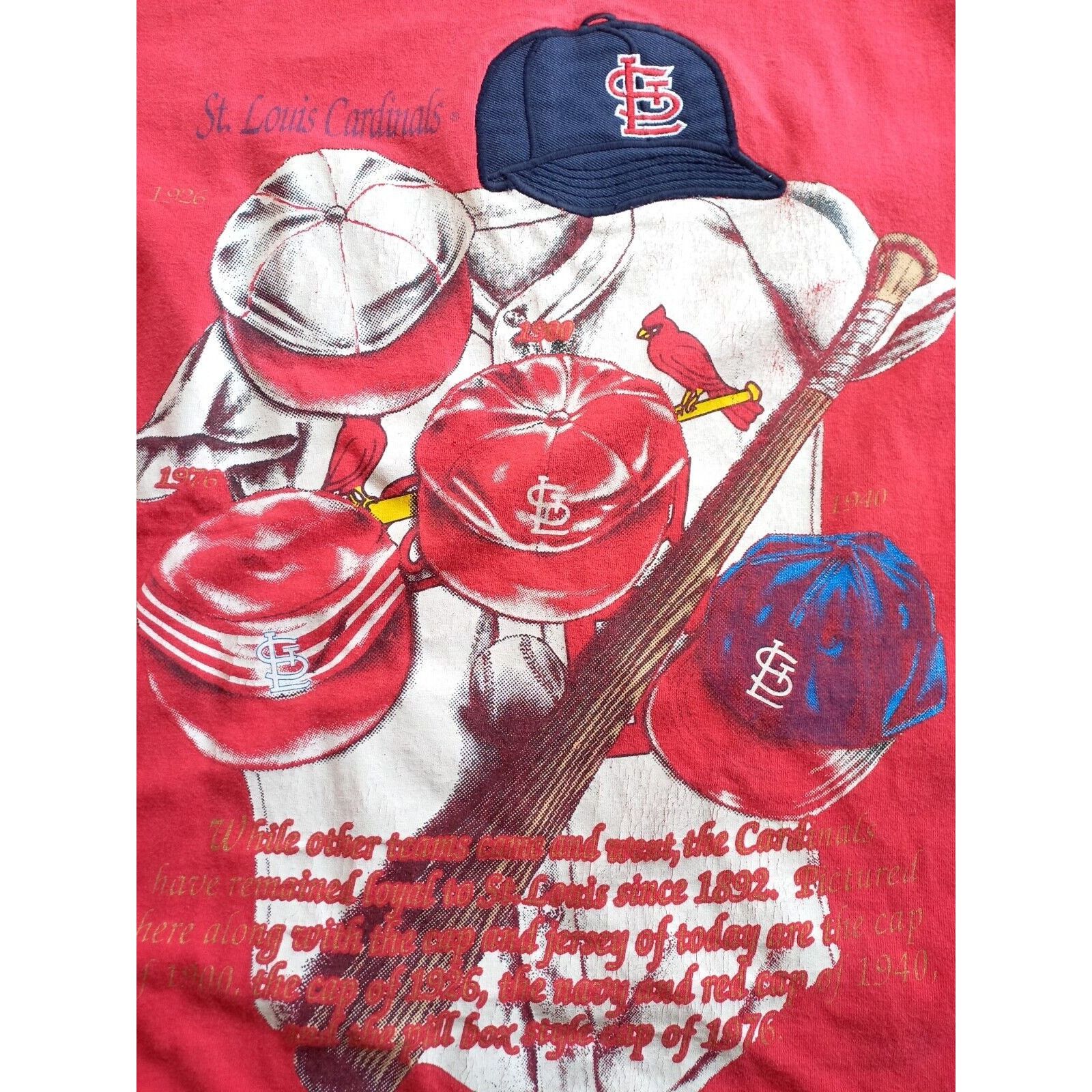 MLB × Nutmeg St Louis Cardinals Nutmeg vtg 90s graphic CAPS tee M red MLB Size US M / EU 48-50 / 2 - 1 Thumbnail