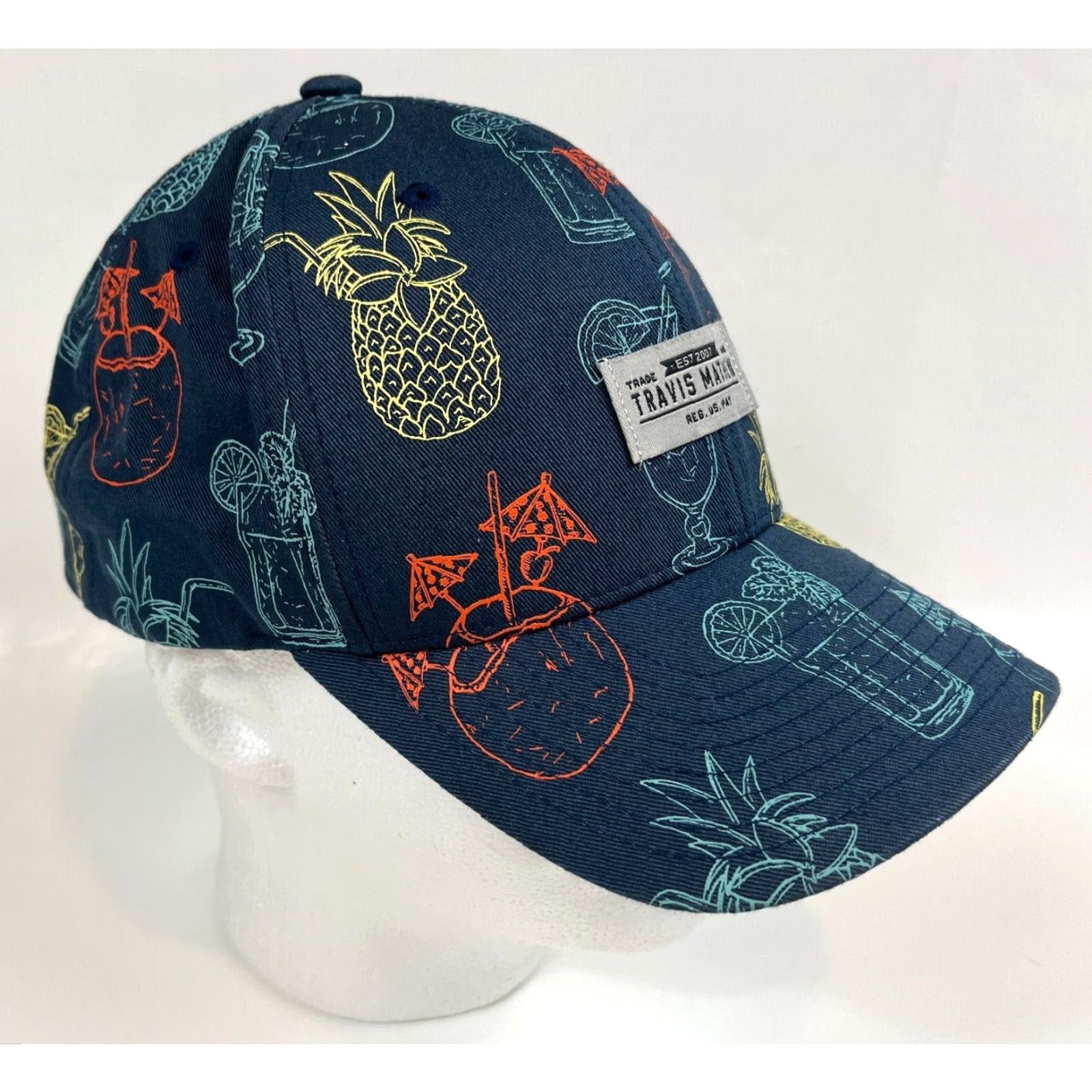 TravisMathew Travis Mathew Snapback Hat Multicolor Drink Cocktails All Over Print Adjustable One Size Mens Size ONE SIZE - 3 Thumbnail