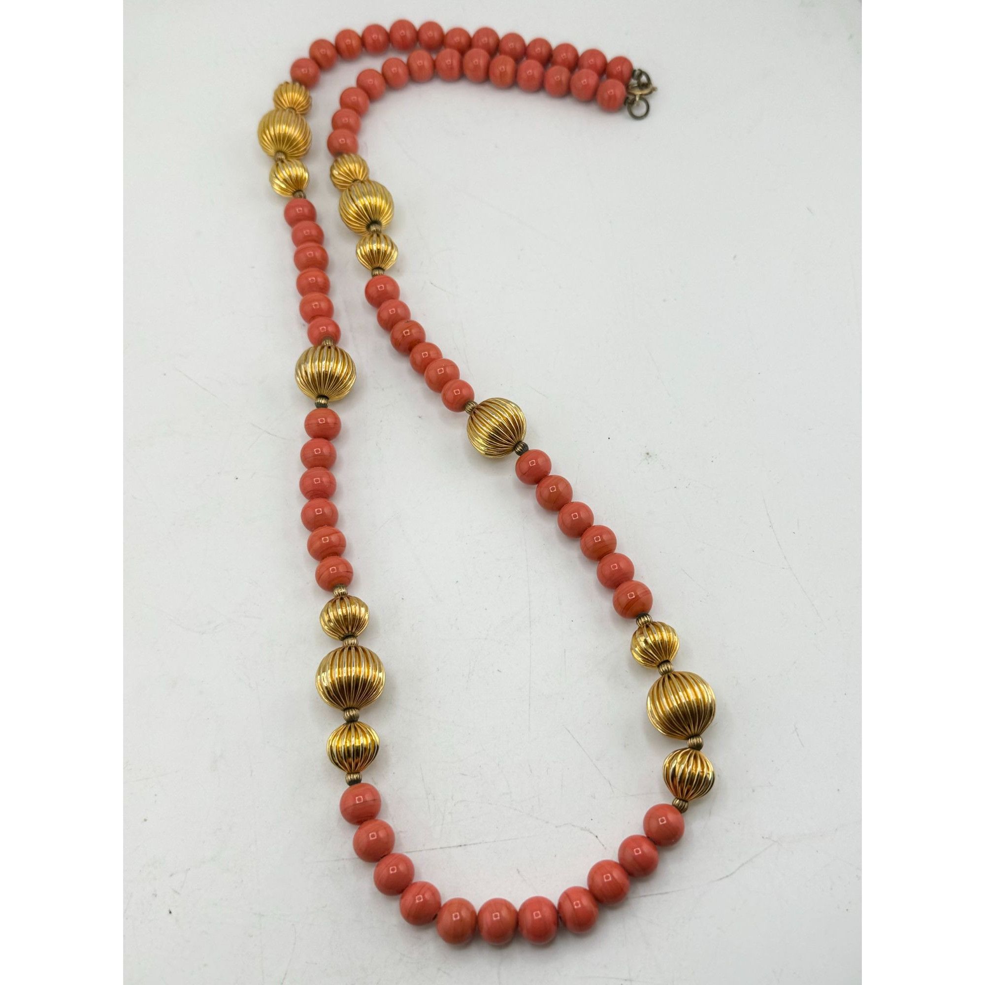 Vintage Vintage orange gold beaded necklace Size ONE SIZE - 4 Thumbnail