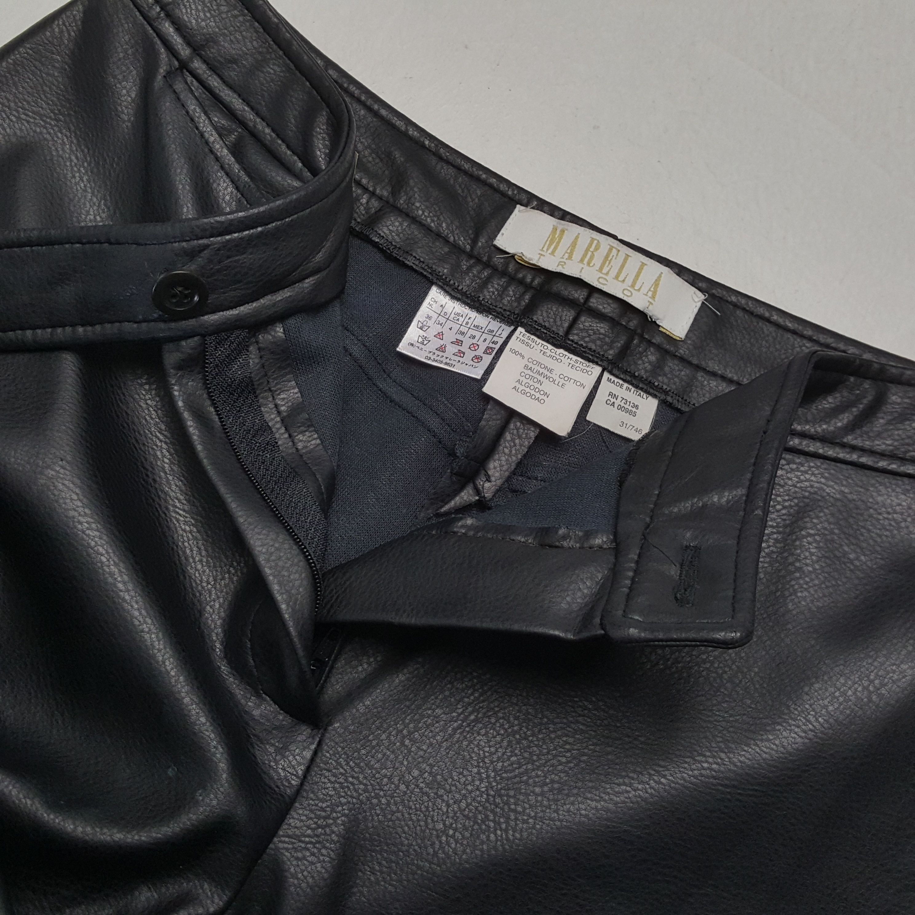 Marella × Vintage MARELLA TRICOT Italian Fashion Style Leather Pants Size 28" / US 6 / IT 42 - 12 Thumbnail