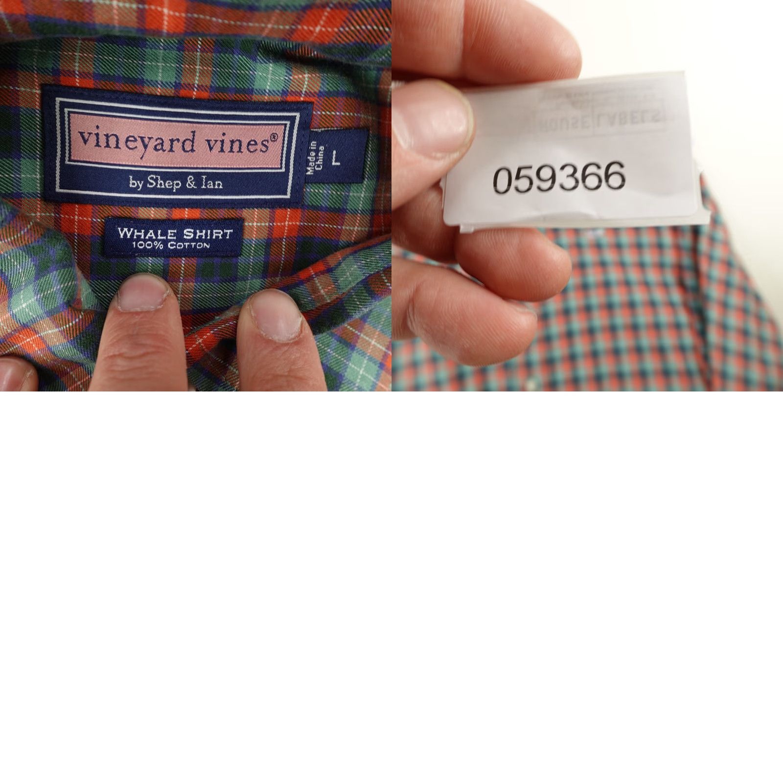 Vineyard Vines Vineyard Vines Shirt Men Large Orange Green Plaid Flannel Whale Button Up Preppy Size US L / EU 52-54 / 3 - 8 Thumbnail