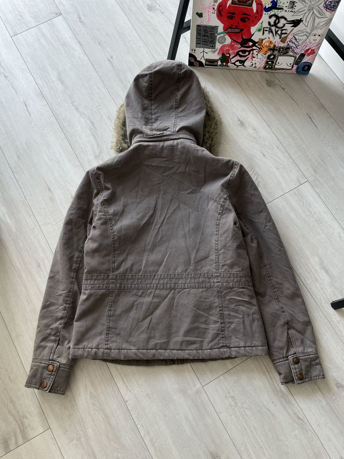 Japanese Brand Avant Garde 00’s Denim Fur Jacket Y2K Brown RARE Size L / US 10 / IT 46 - 5 Thumbnail