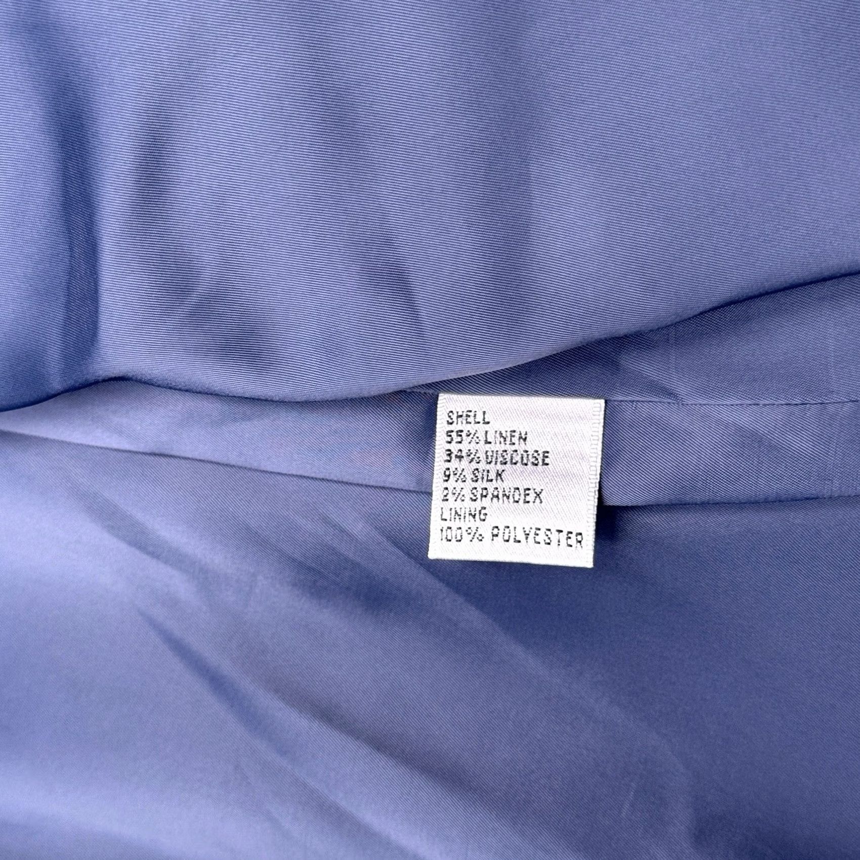 Talbots Talbots Petites Blazer 12W Blue Linen Silk Stretch Career Italian Fabric New Size XL / US 12-14 / IT 48-50 - 4 Thumbnail