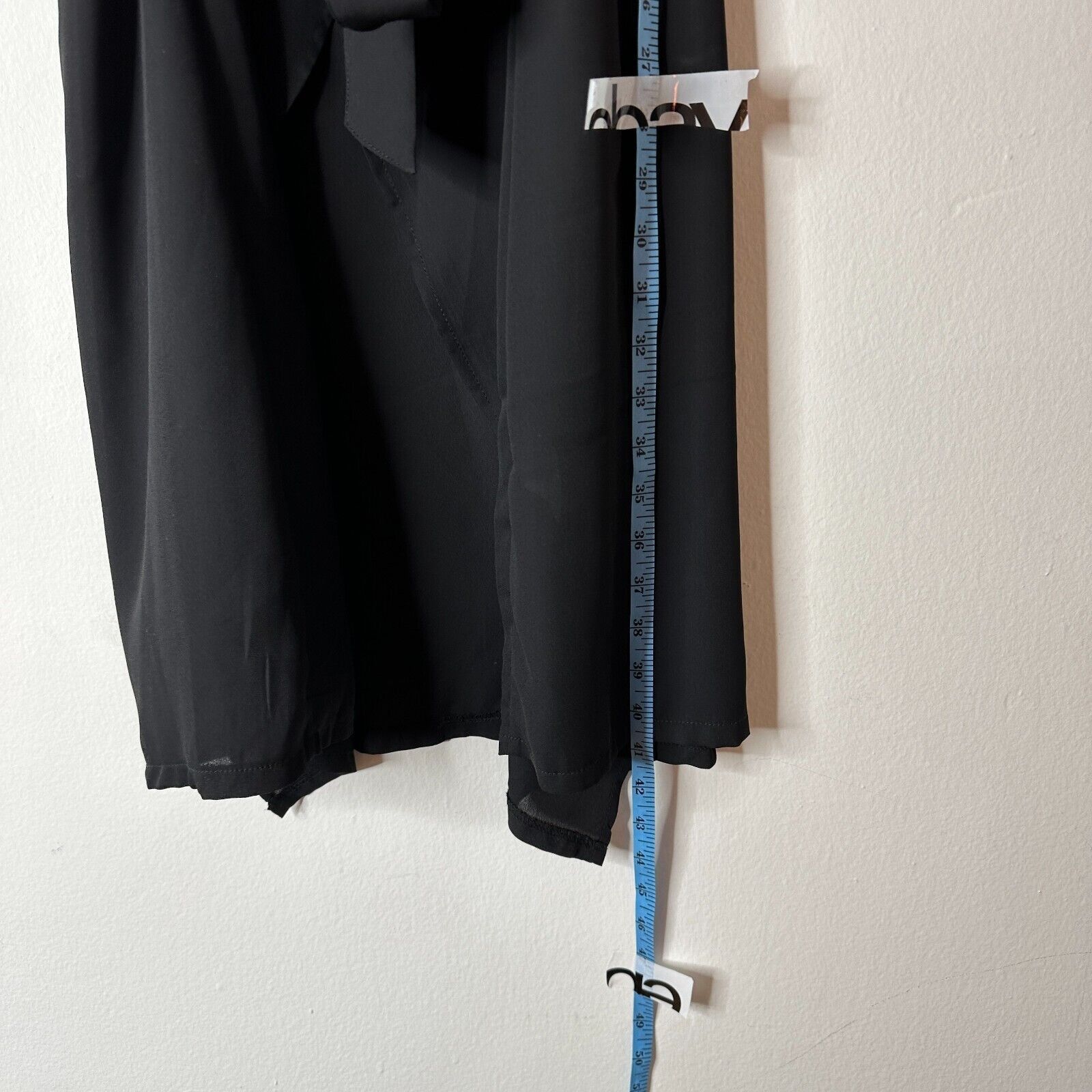 Other ReVamped Black Roll Tab Tie Waist Waterfall Neck Wrap Dress Size S / US 4 / IT 40 - 12 Thumbnail