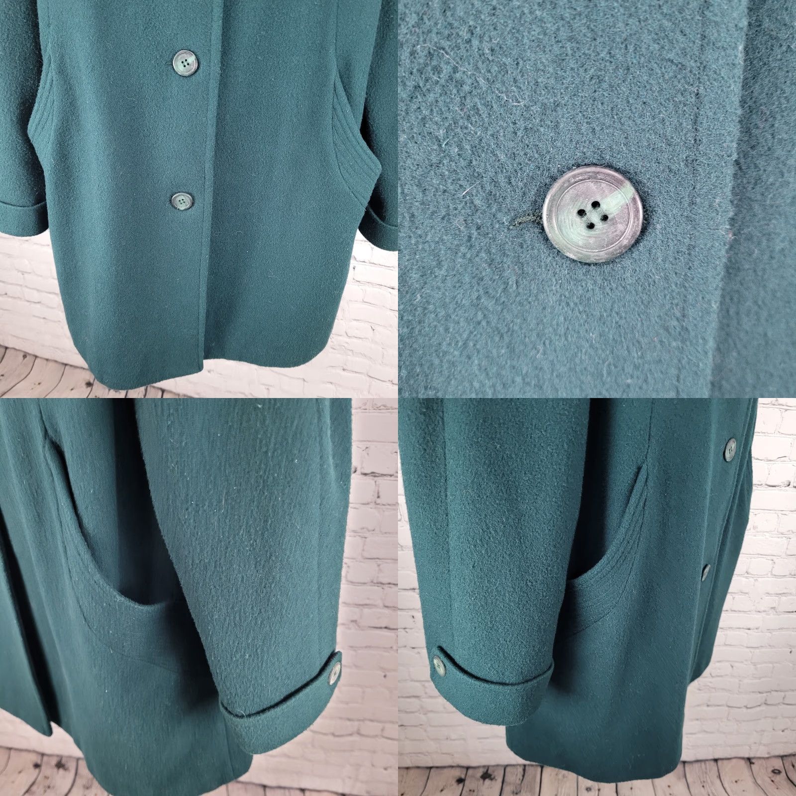 Vintage VINTAGE Herman Kay Coat Women Size 10 Green Wool Blend Lined Pockets Collared 90s Womens Size L / US 10 / IT 46 - 8 Thumbnail