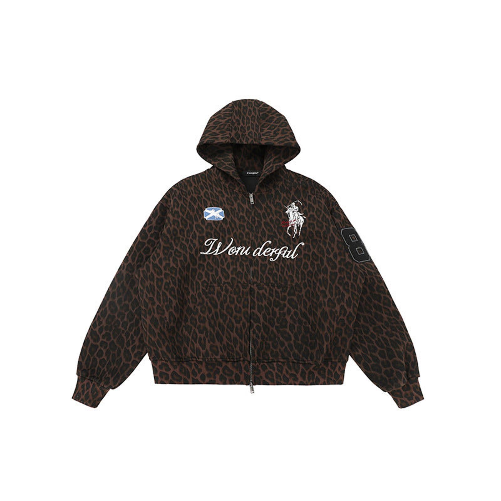 Other Leopard Number Patch-Embroidered Boxy Zip Hoodie Size US M / EU 48-50 / 2 - 5 Thumbnail