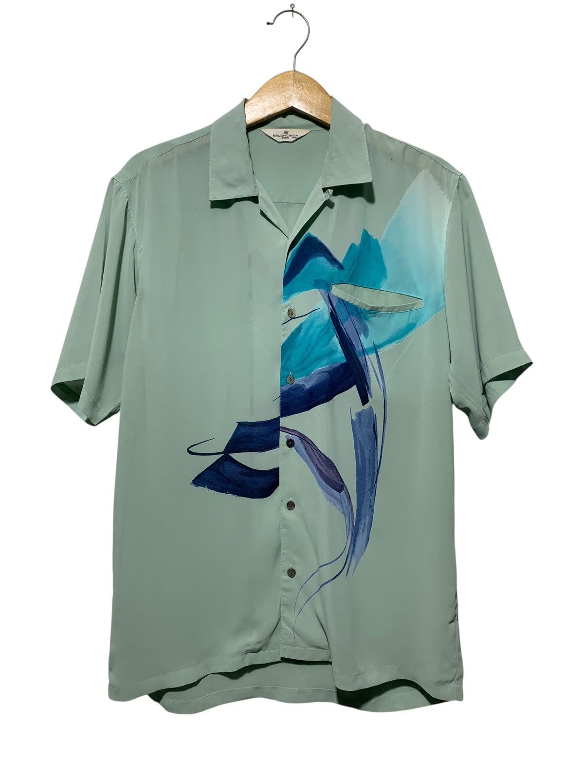 Balenciaga Vintage Balenciaga mesh sheer camp collar bowling shirt Size US M / EU 48-50 / 2 - 1 Thumbnail
