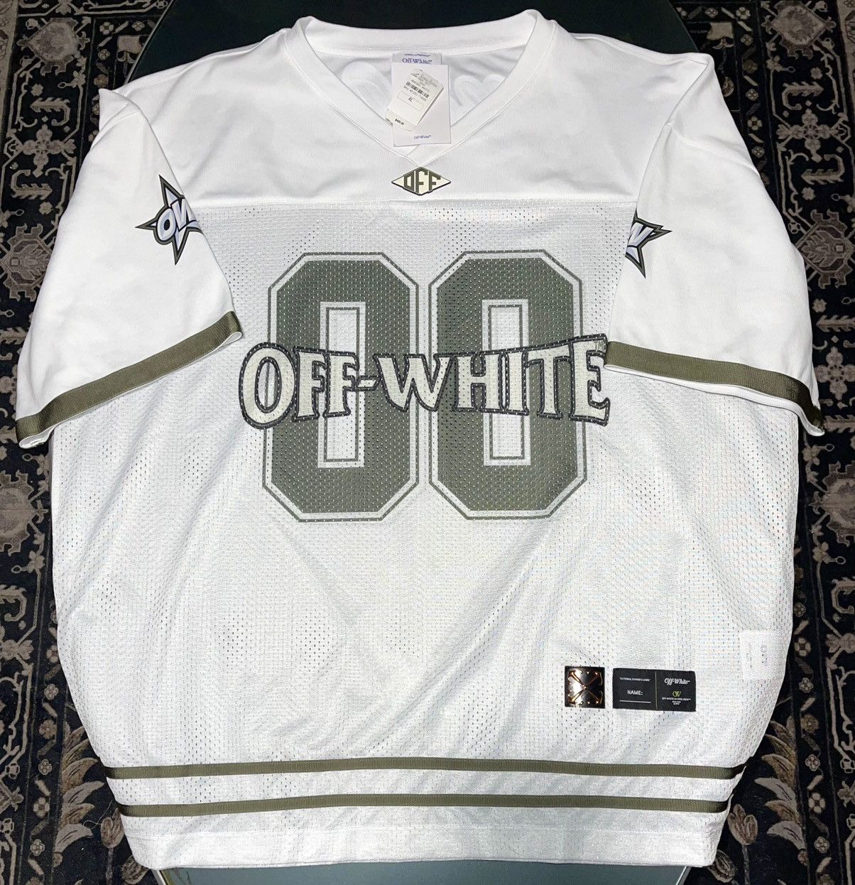 Off-White Off-White White and Gray Mesh Jersey Size US XL / EU 56 / 4 - 1 Thumbnail