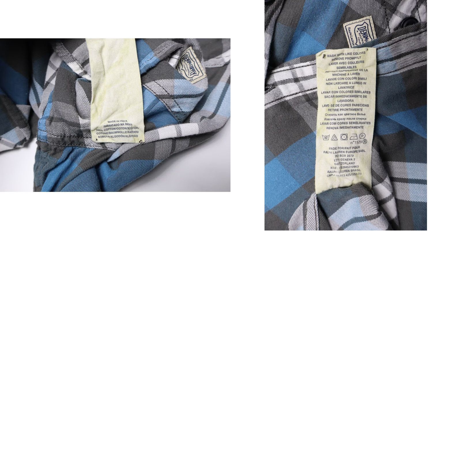 Ralph Lauren Ralph Lauren Denim & Supply Shirt Men's SMALL Plaid Grey And Blue Pocket Flannel Size US S / EU 44-46 / 1 - 8 Thumbnail