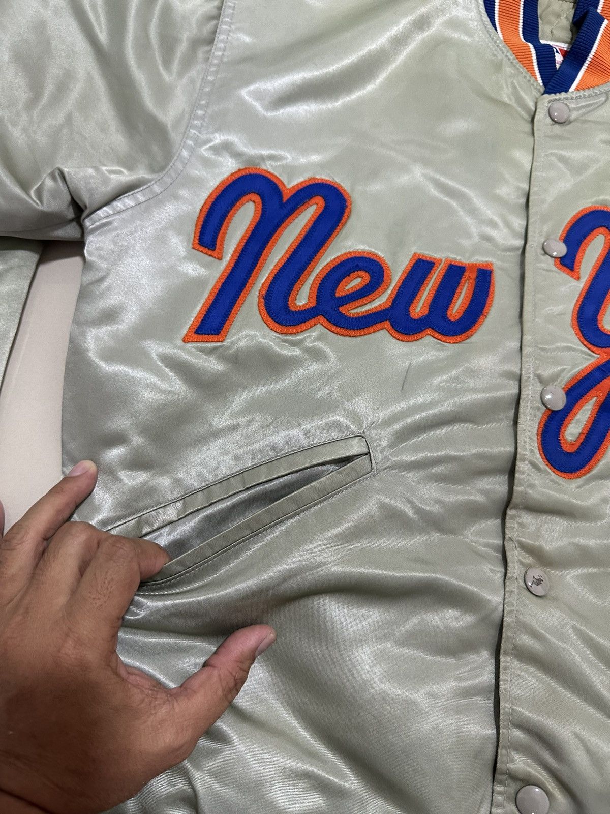 NFL Vintage 90’s MLB New York Mets Bomber varsity Jacket Design Size US S / EU 44-46 / 1 - 7 Thumbnail