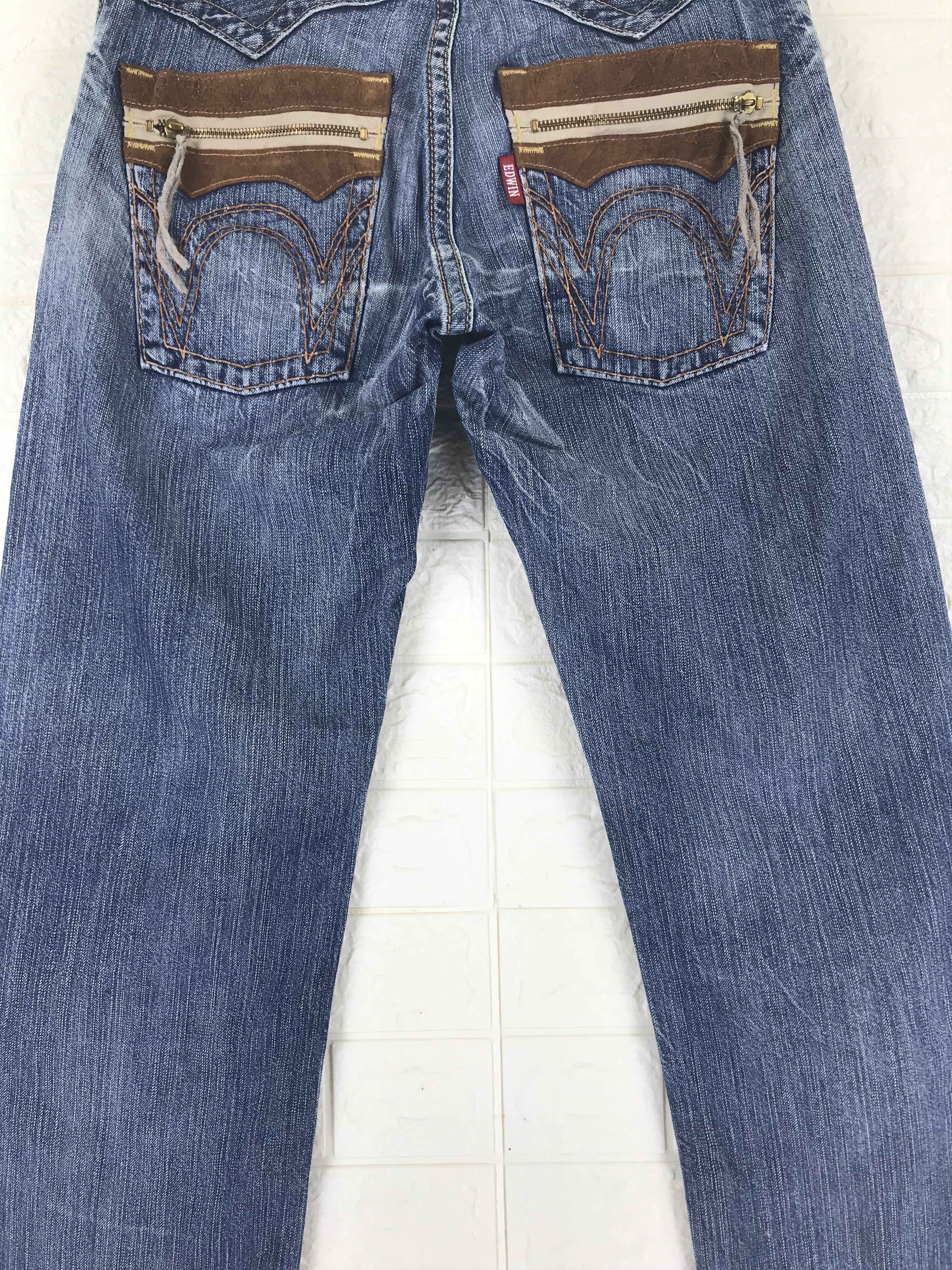 Edwin Vintage Edwin 464 XVS Faded Blue Distressed Jeans Size US 28 / EU 44 - 7 Thumbnail