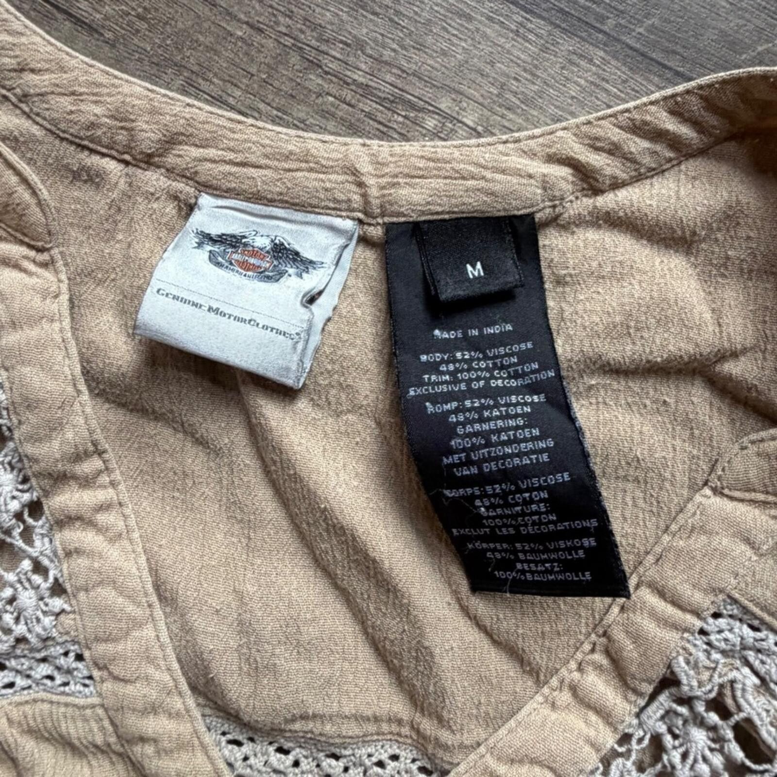 Harley Davidson Harley-Davidson Crochet Lace Sleeveless Button Front M Size M / US 6-8 / IT 42-44 - 2 Thumbnail