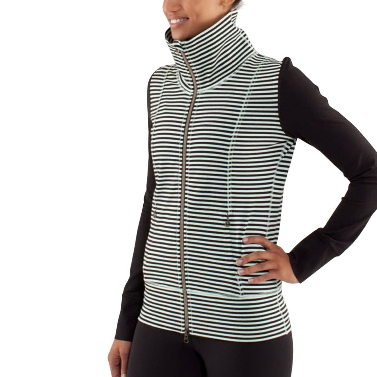Lululemon Lululemon Daily Yoga Jacket Green Striped Zip Up Jacket 2 Size XS / US 0-2 / IT 36-38 - 11 Thumbnail