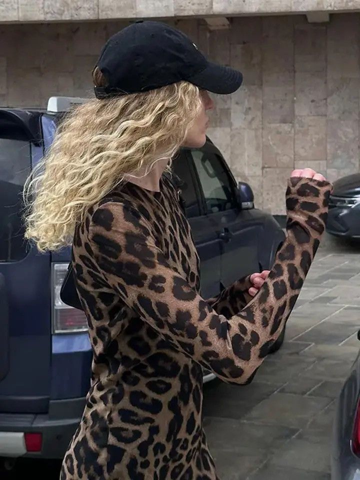 Designer × Vintage Leopard Print Mini Women Dress y2k Size S / US 4 / IT 40 - 7 Thumbnail
