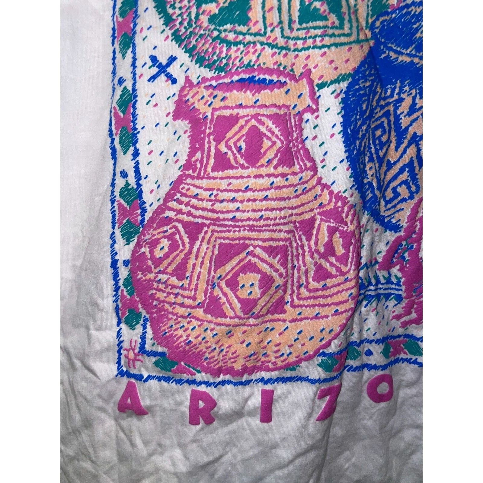 Jerzees Vintage Arizona Shirt Native American Western White M Tee Size US M / EU 48-50 / 2 - 5 Thumbnail