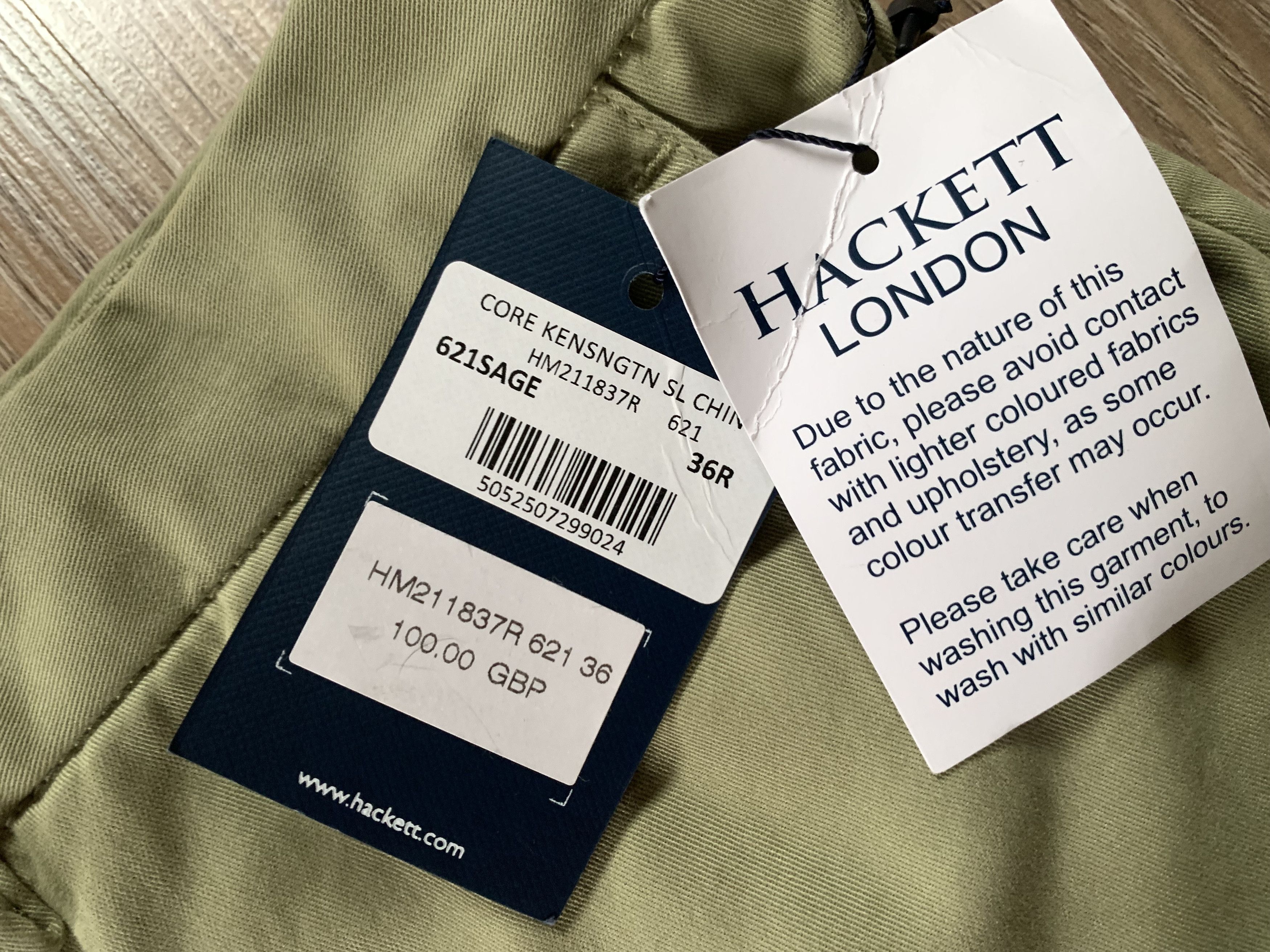Designer × Hackett Hackett London Men's New Cotton Chino Pants Size US 36 / EU 52 - 8 Thumbnail