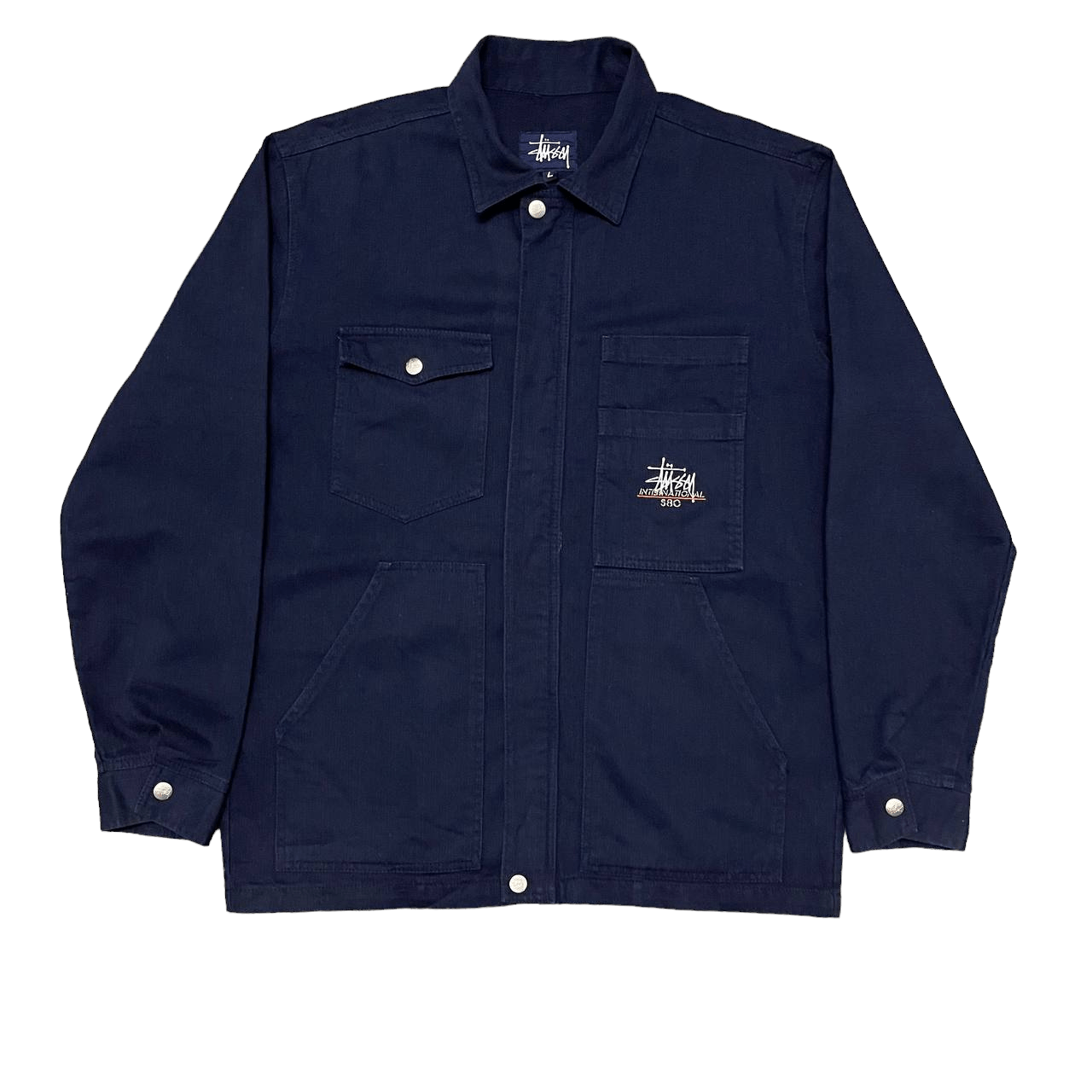 Carhartt × STUSSY CHORE COAT Men's Carhartt WIP x Stussy Chore Coat Teal / Dark Navy Stone Size