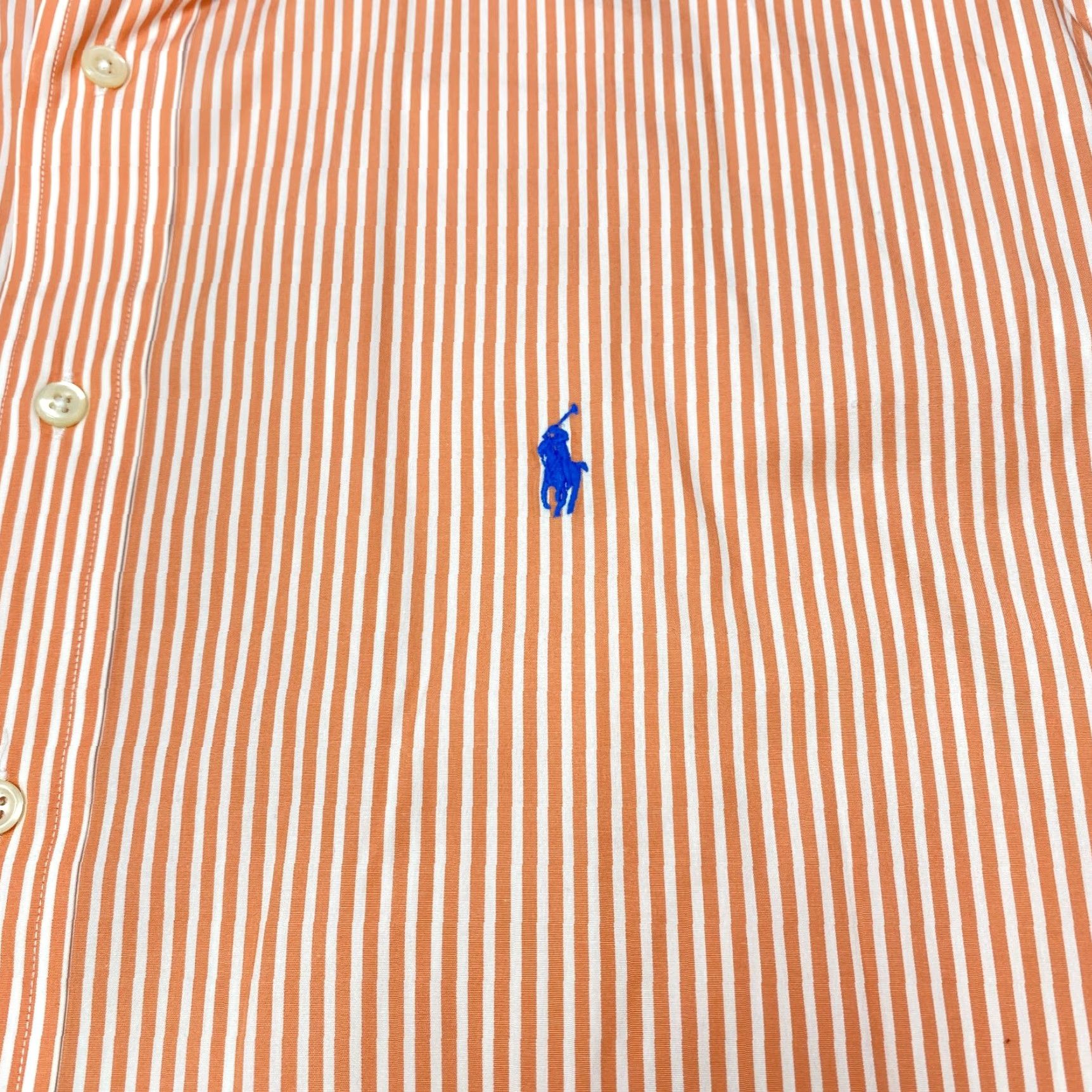 Ralph Lauren Ralph Lauren Classic Fit Long Sleeve Button Up Mens 2XL Orange White Striped Shirt Size US XXL / EU 58 / 5 - 6 Thumbnail