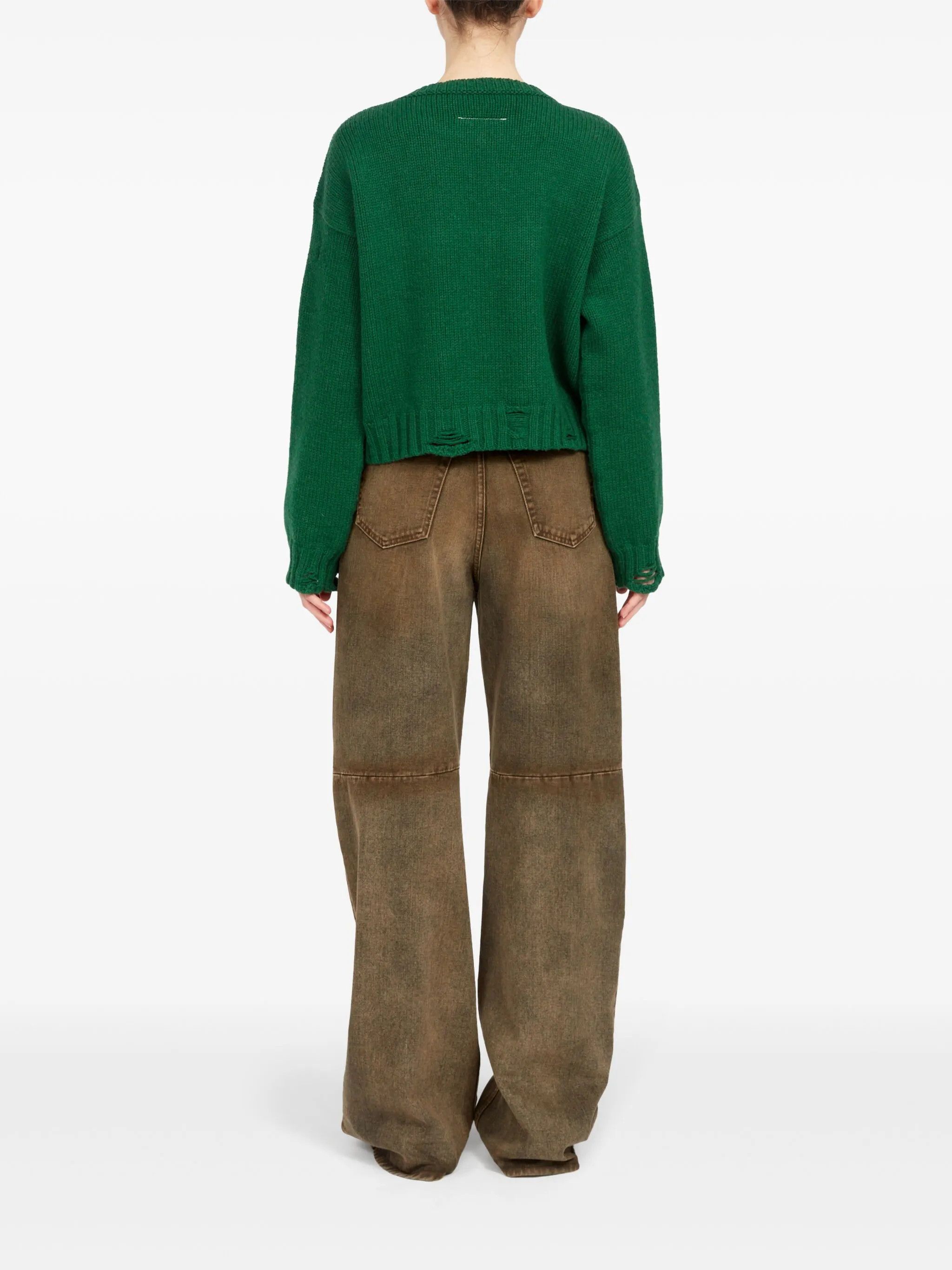 Maison Margiela oc11z0825 Crewneck Sweater in Green Size XS / US 0-2 / IT 36-38 - 4 Thumbnail