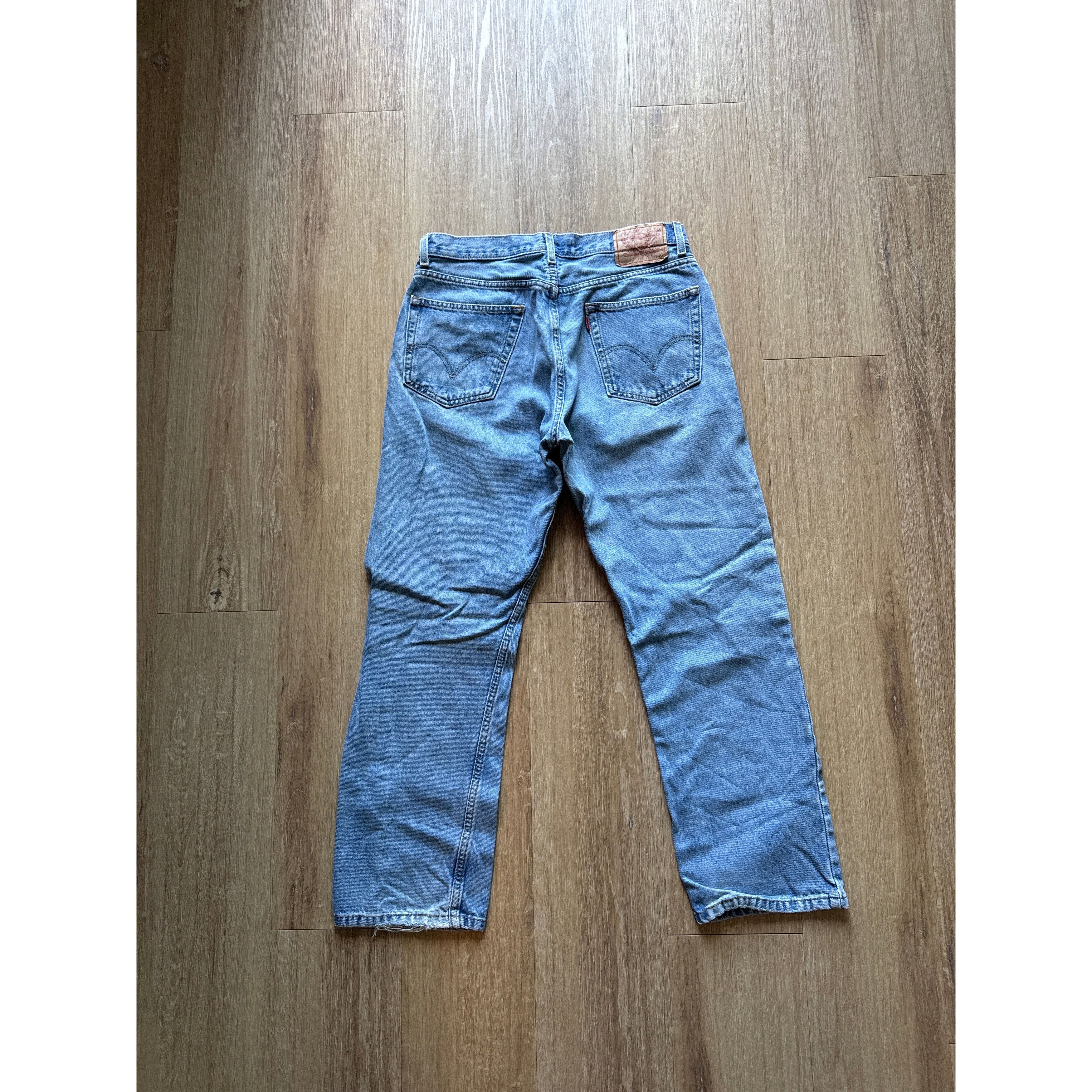 Levi's Levi’s 505 Regular Fit Distressed Light Washed Denim Jeans Size US 34 / EU 50 - 5 Thumbnail