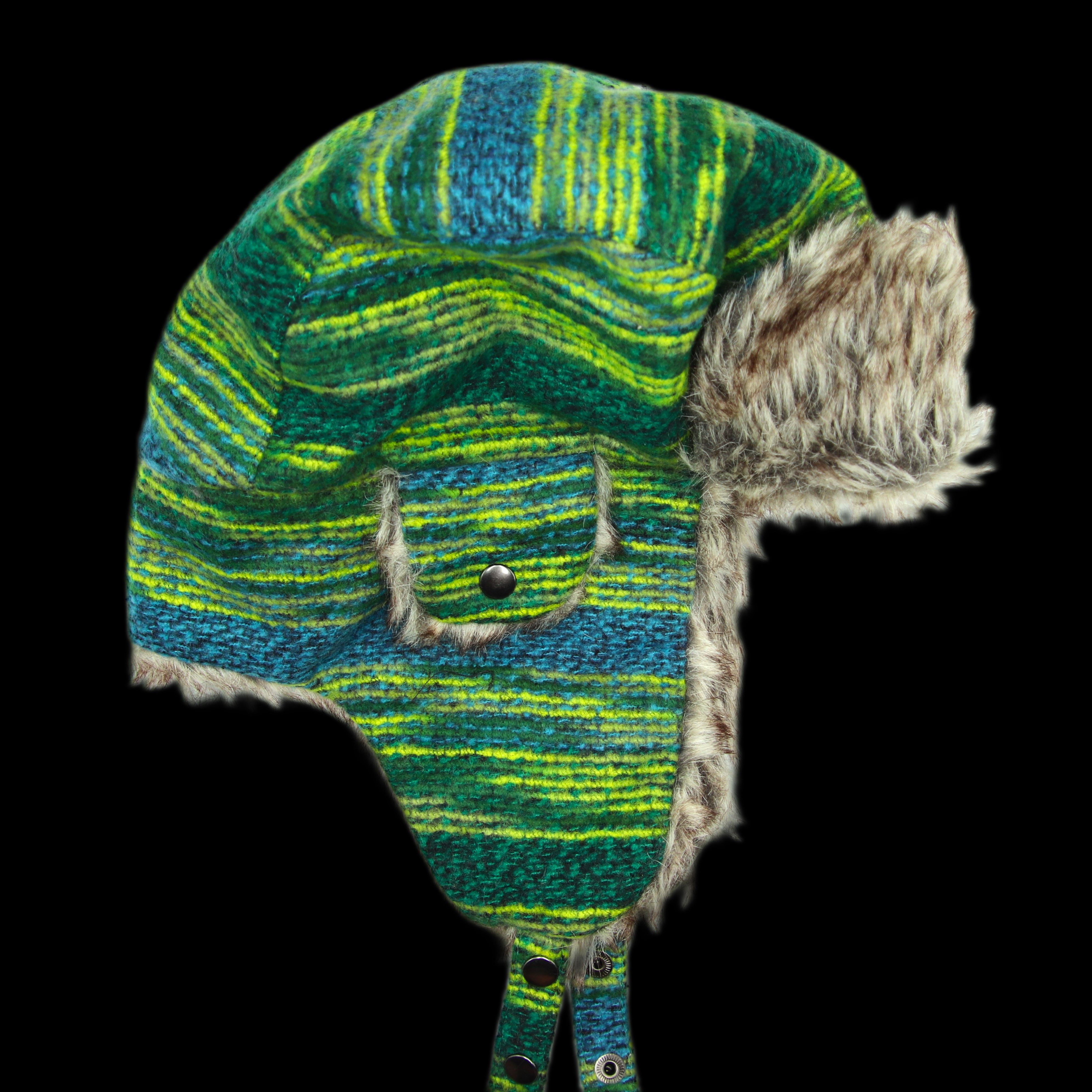 Other Fur Hat Chaos green yellow blue Size ONE SIZE - 1 Thumbnail