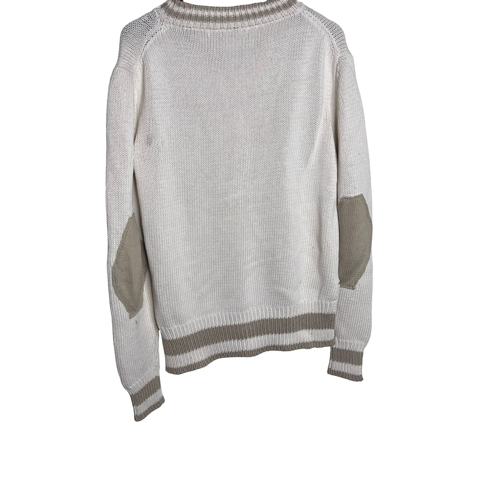 Linder Linder Sport white chunky heavy knit crewneck sweater XL Size US XL / EU 56 / 4 - 5 Thumbnail