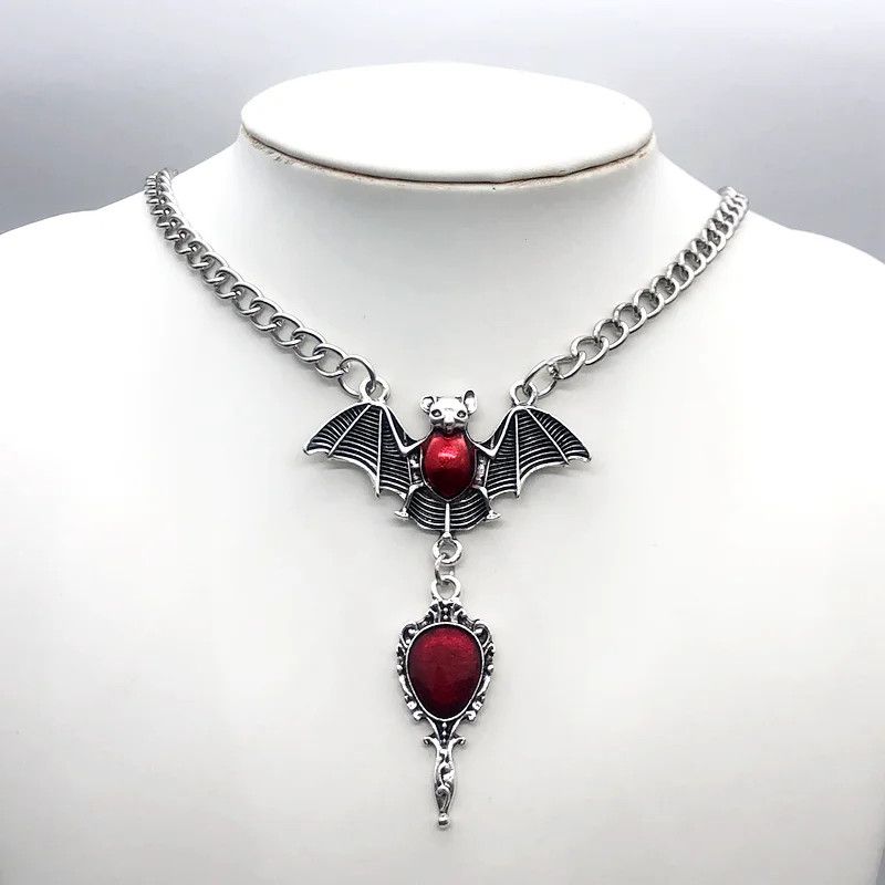 Jewelry Bat Cross Pendant Necklaces Vintage Scarlet Mirror Size ONE SIZE - 1 Thumbnail