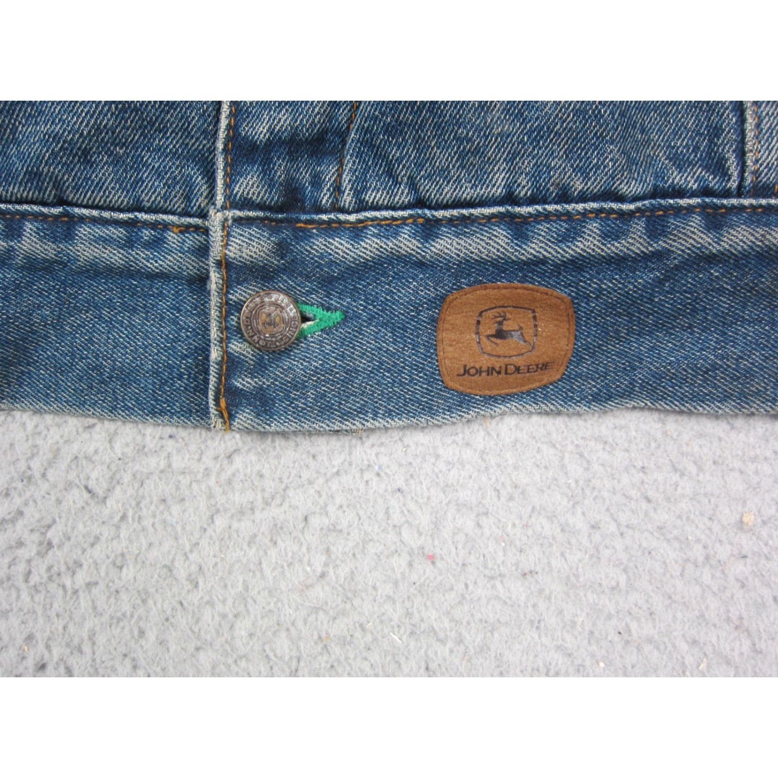 John Deere VINTAGE John Deere Jacket Mens L Blue Denim Trucker Sherpa Fleece Lined Workwear Casual 80s Mens Size US L / EU 52-54 / 3 - 5 Thumbnail