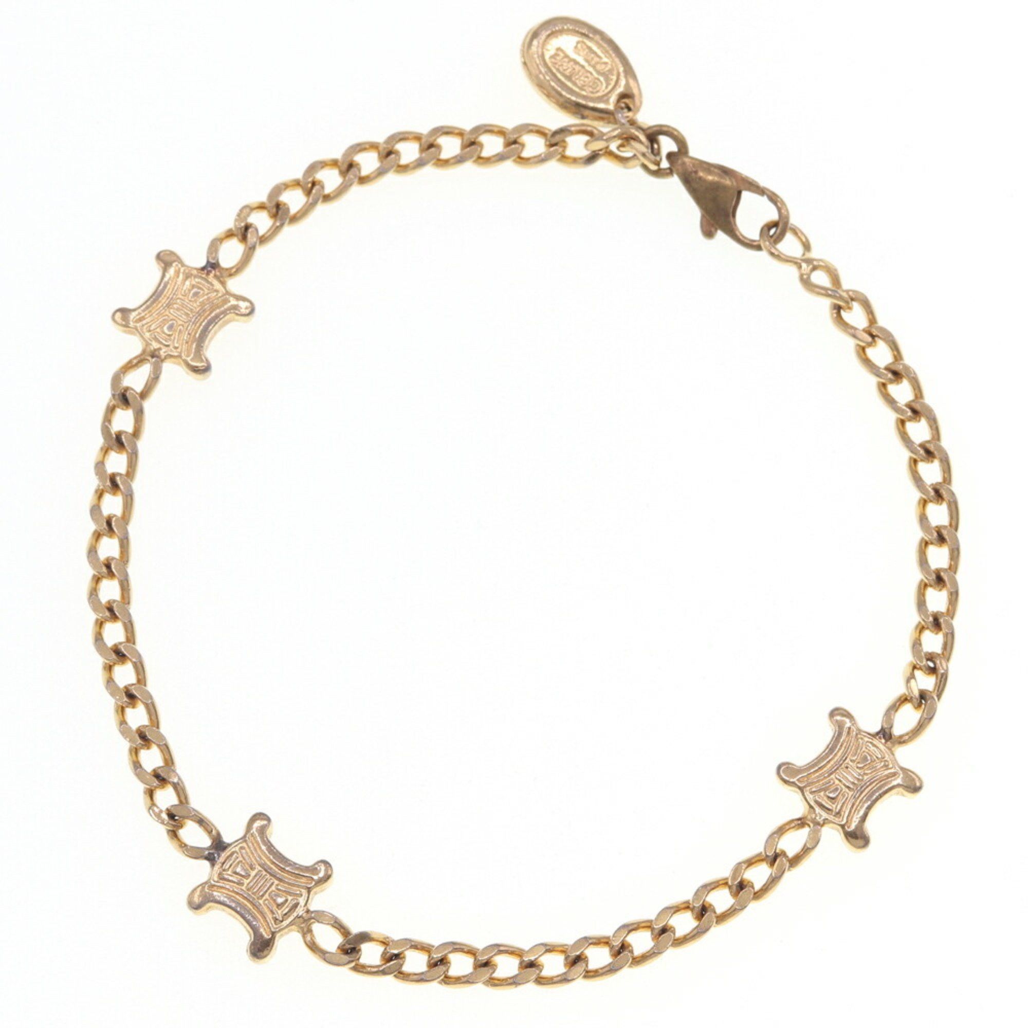 image of Celine Bracelet Triomphe Gold Metal Bangle Women's