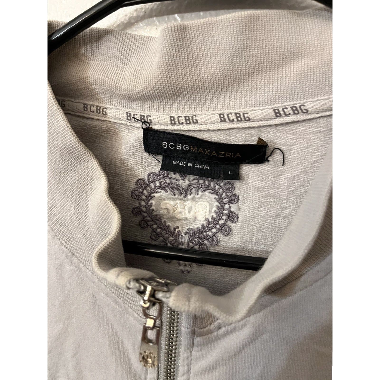 Bcbgmaxazria VINTAGE BCBGMAXAZRIA Gray Full Zip Sweatshirt Jacket Large 90s Womens Size L / US 10 / IT 46 - 2 Thumbnail