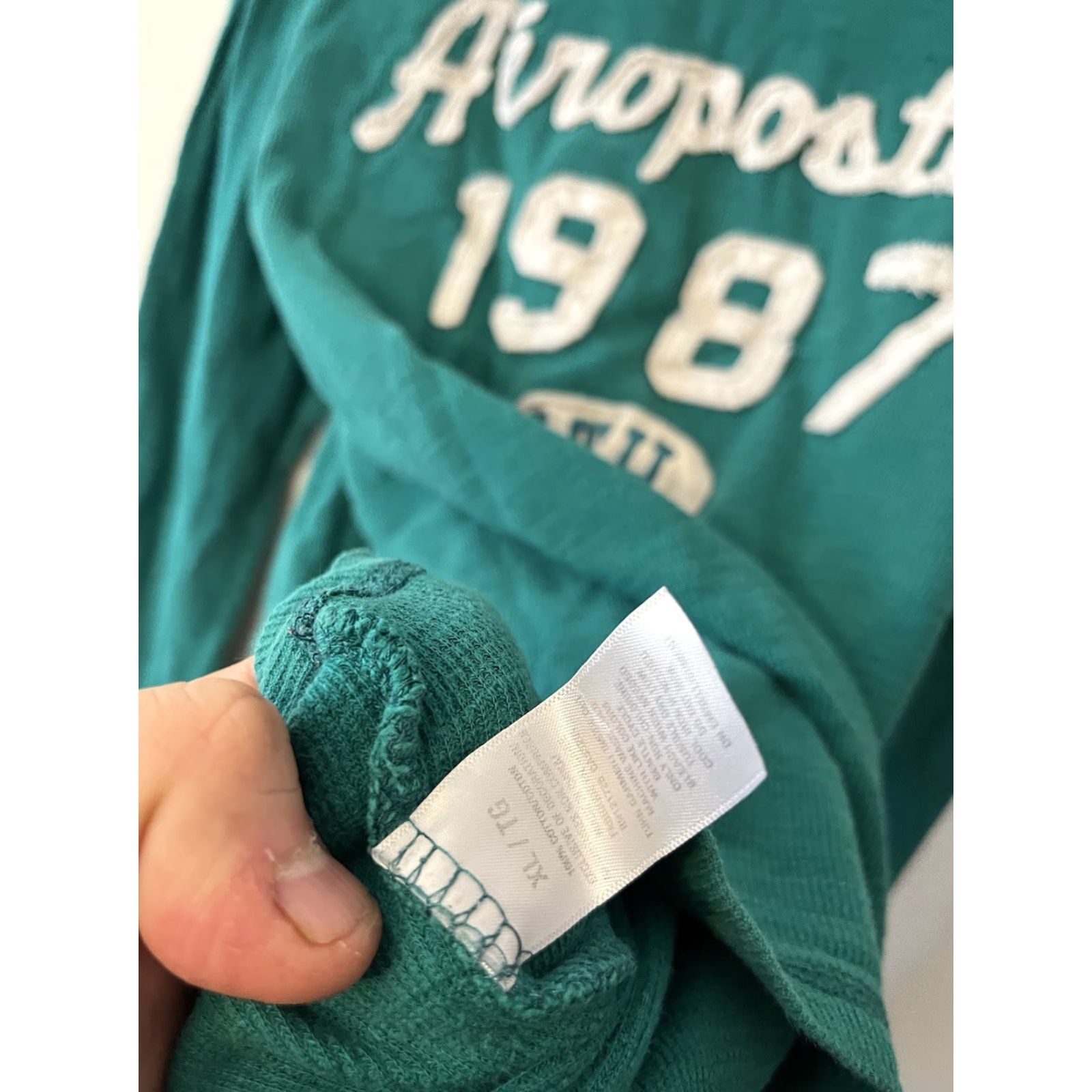 Aeropostale Aeropostale Graphic Tee Mens T-Shirt XL Green Long Sleeve Size US XL / EU 56 / 4 - 2 Thumbnail