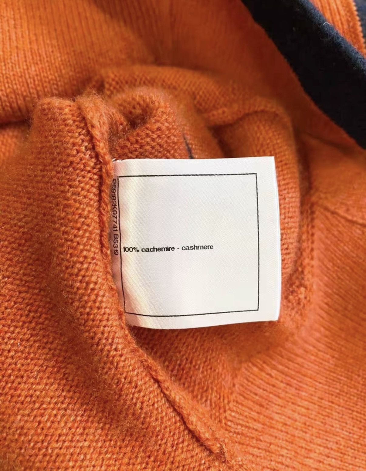 Chanel Chanel Orange & Navy Blue Cashmere Cardigan J33 Size XS / US 0-2 / IT 36-38 - 6 Thumbnail